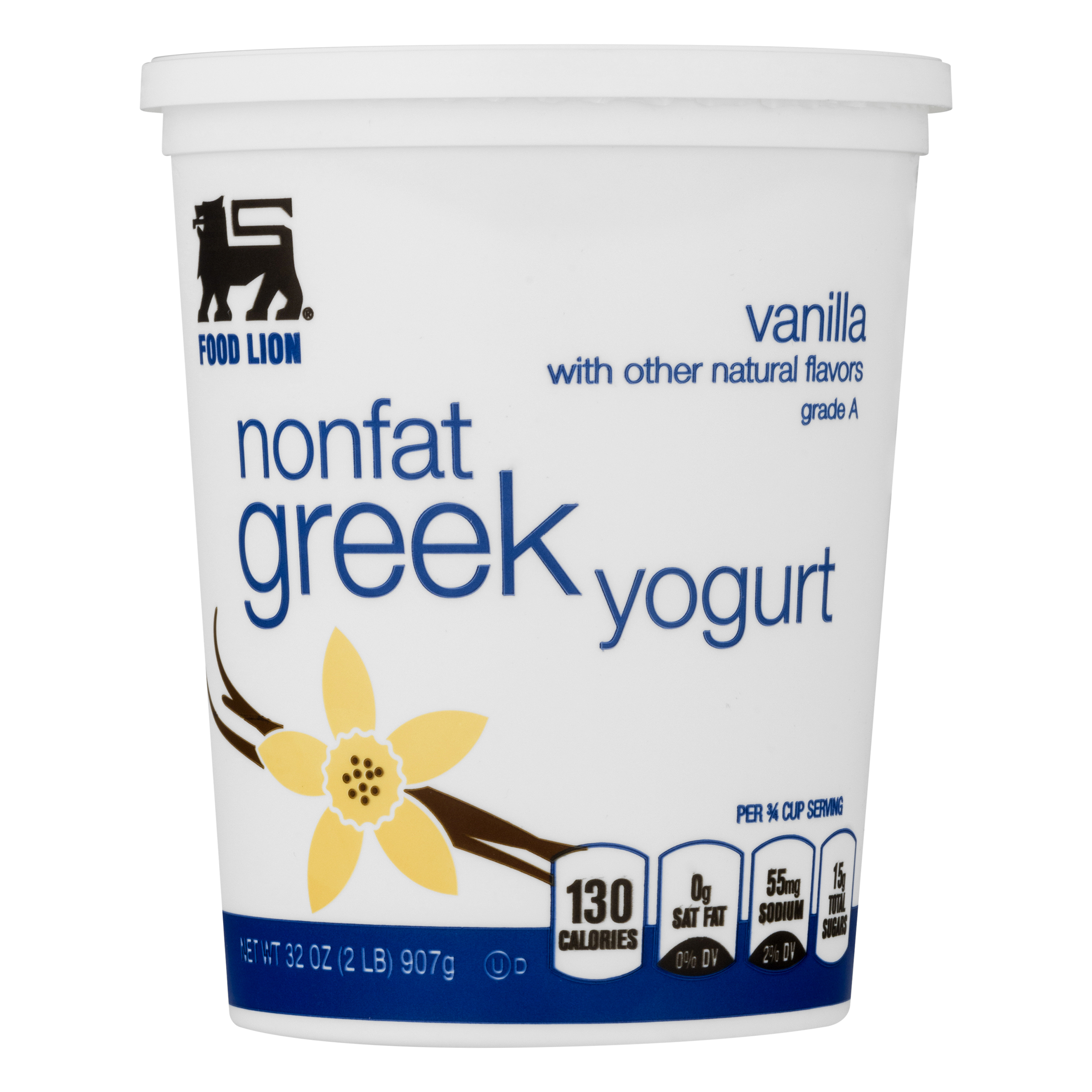 Food Lion Yogurt, Greek, Nonfat, Vanilla, Cup/Tub