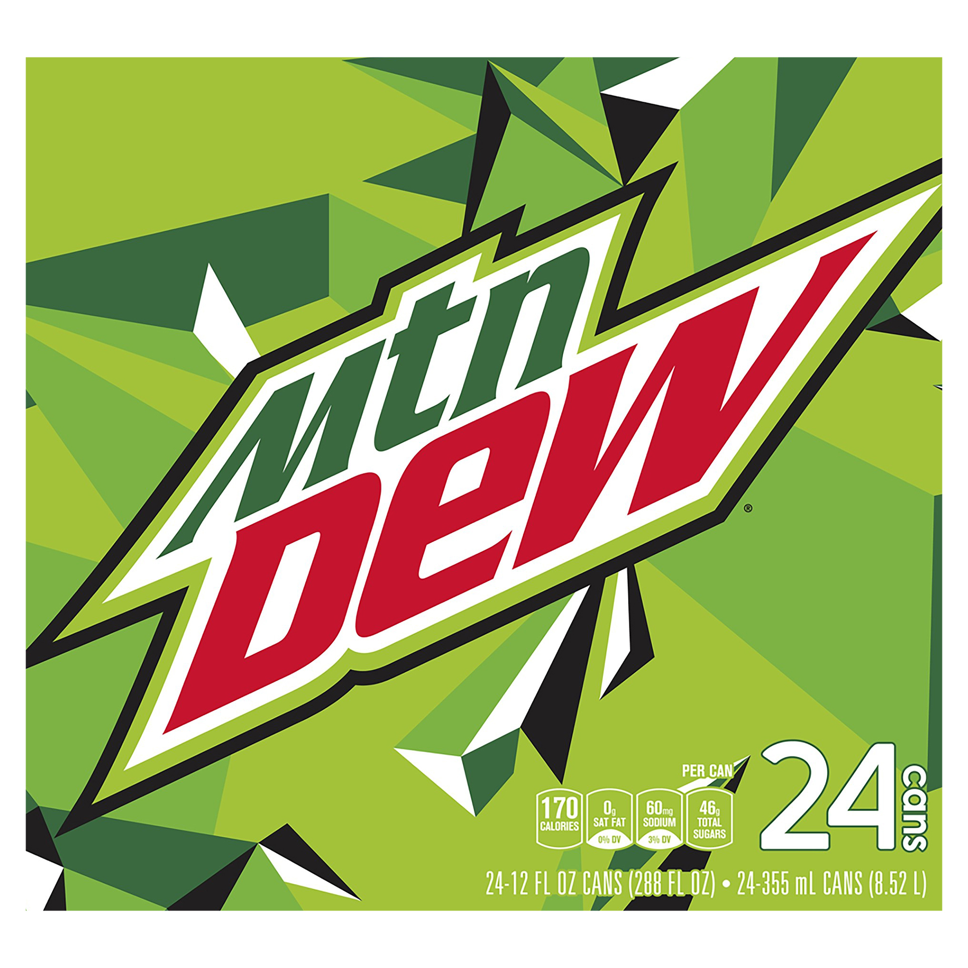 Mountain Dew Soda 24 cans / 12 fl oz