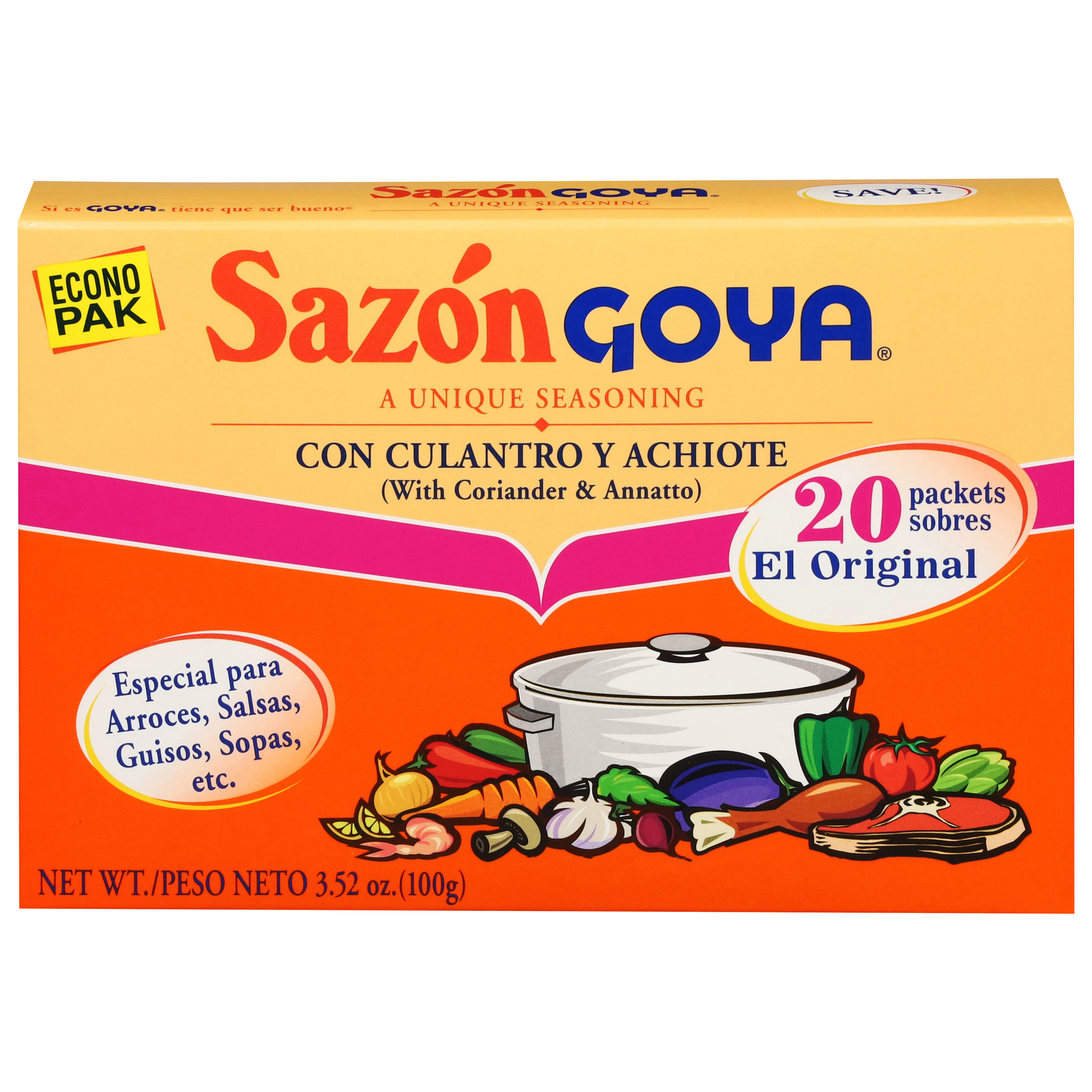 Sazon Goya Seasoning with Coriander & Annatto
