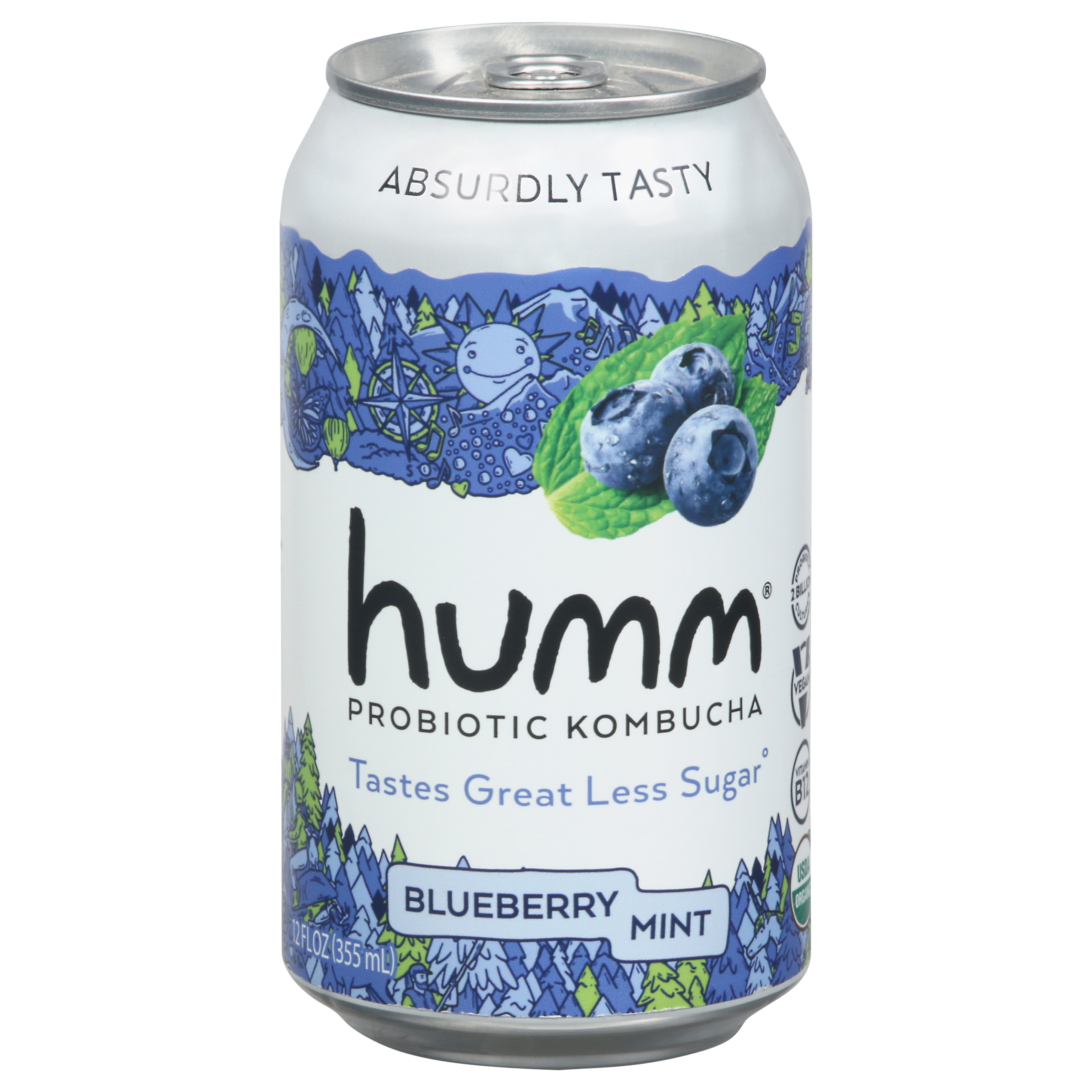 Humm Blueberry Mint Probiotic Kombucha