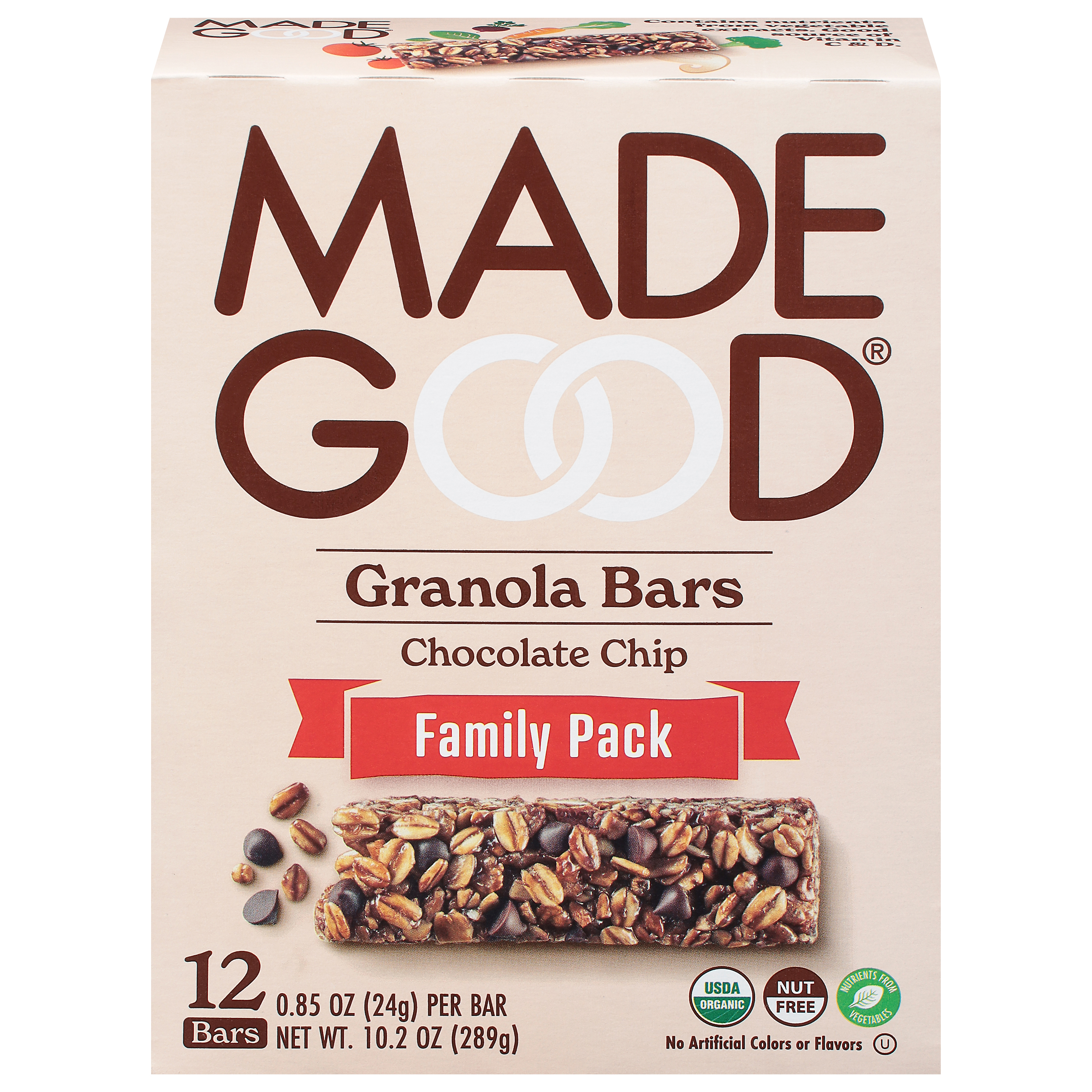 MadeGood Family Pack Chocolate Chip Granola Bars Family Pack 12 - 0.85 oz Wrappers