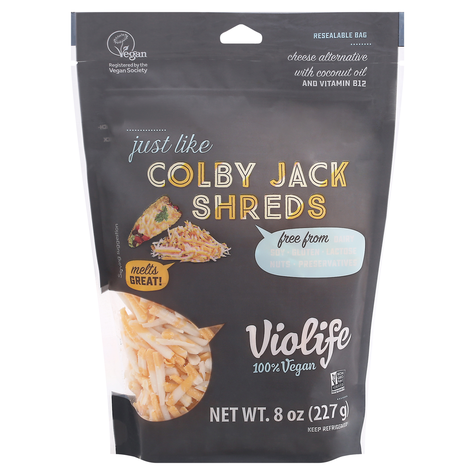 Violife Just Like Colby Jack Shreds Cheese Alternative 8 oz Pouch