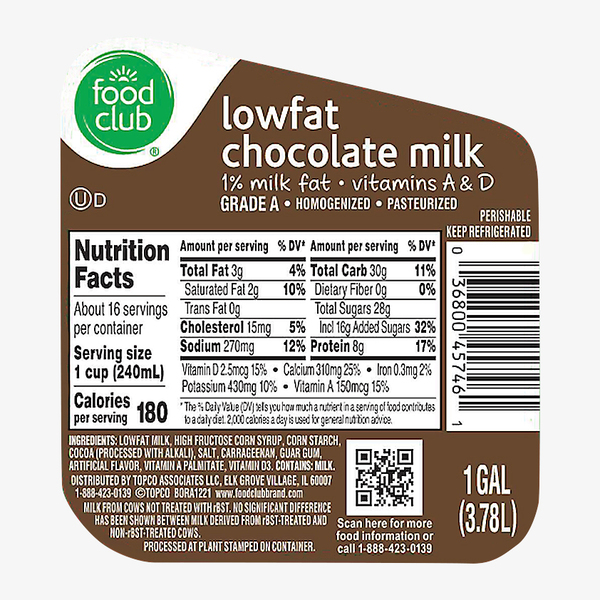 Food Club Lowfat Chocolate Milk 1 gl