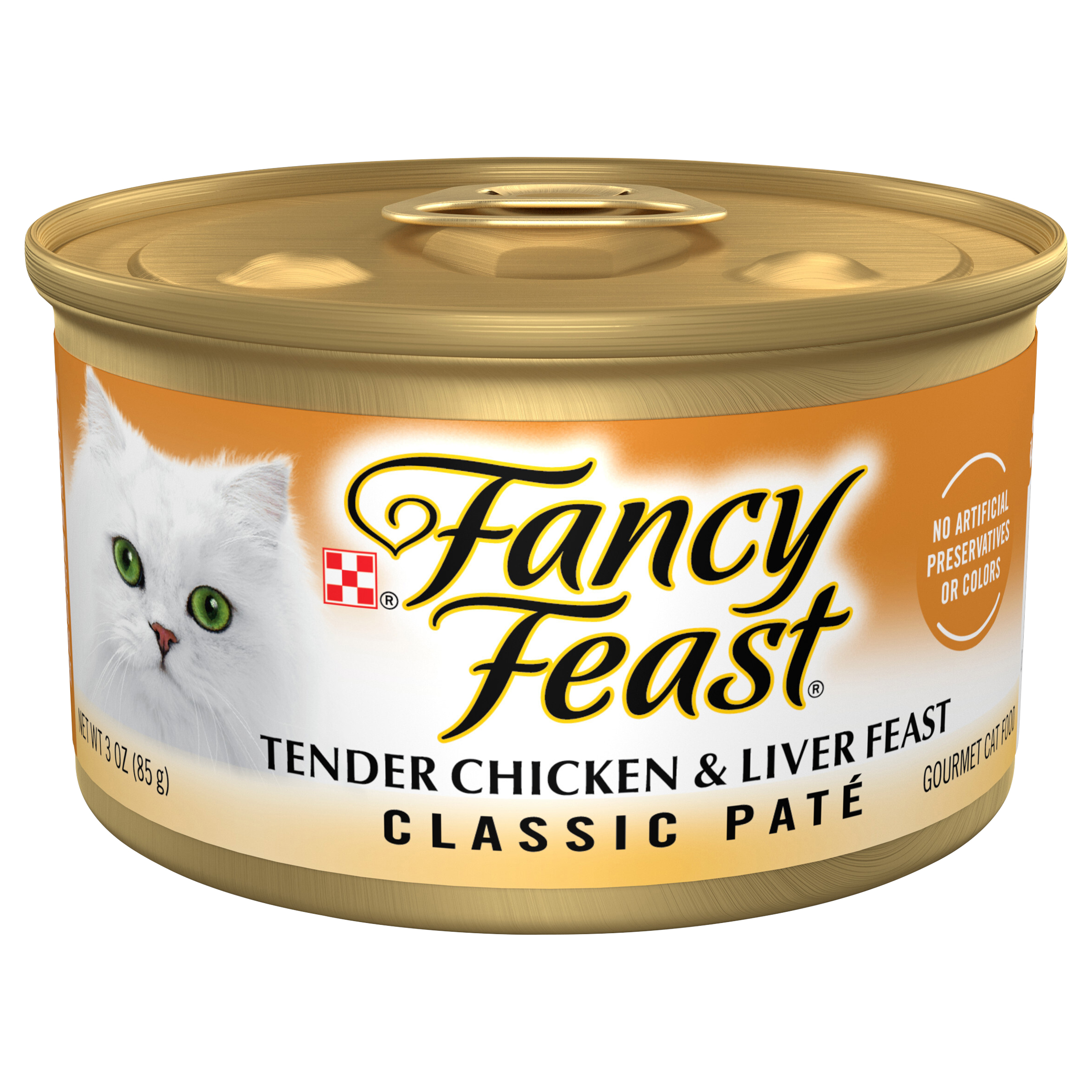 Purina Fancy Feast Tender Chicken and Liver Feast Classic Grain Free Wet Cat Food Pate - 3 oz. Can