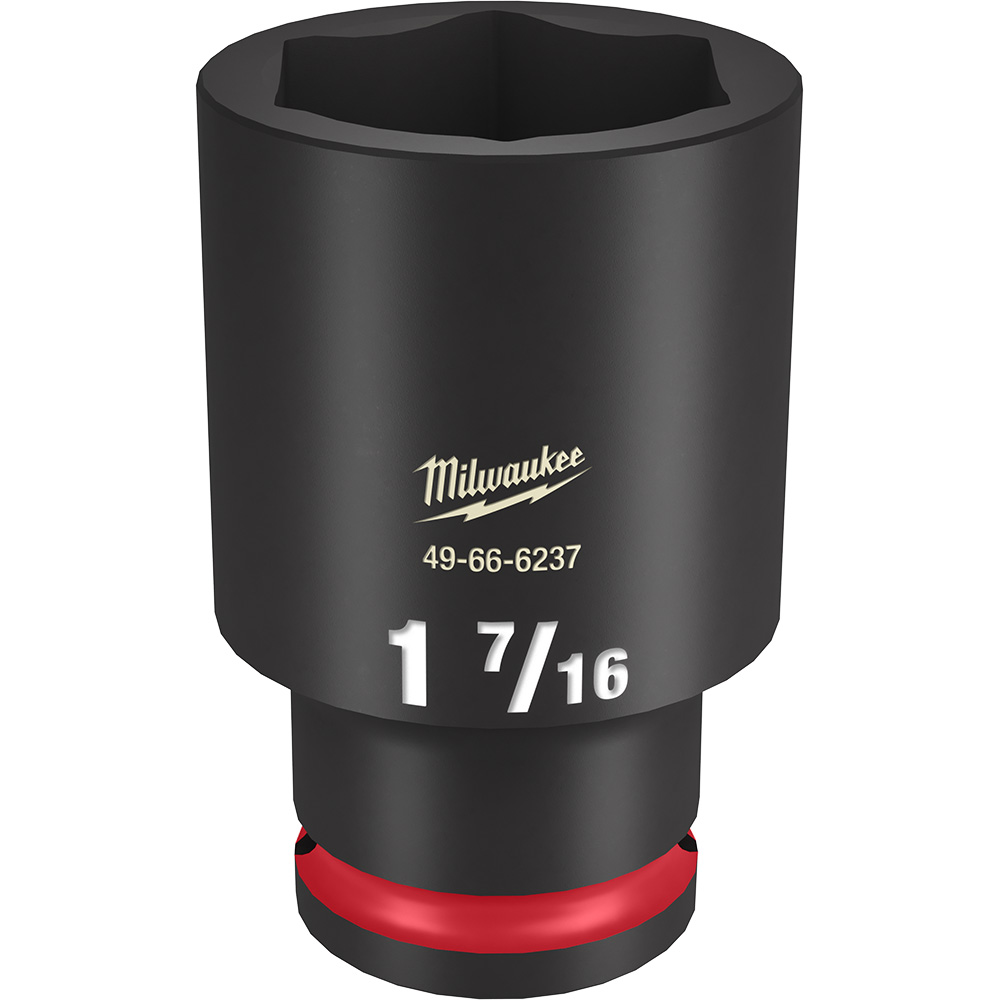 Product image for Milwaukee 49-66-6237 SHOCKWAVE™ Impact Duty™ 1-7/16" Deep 6-Point Socket, 1/2" Drive