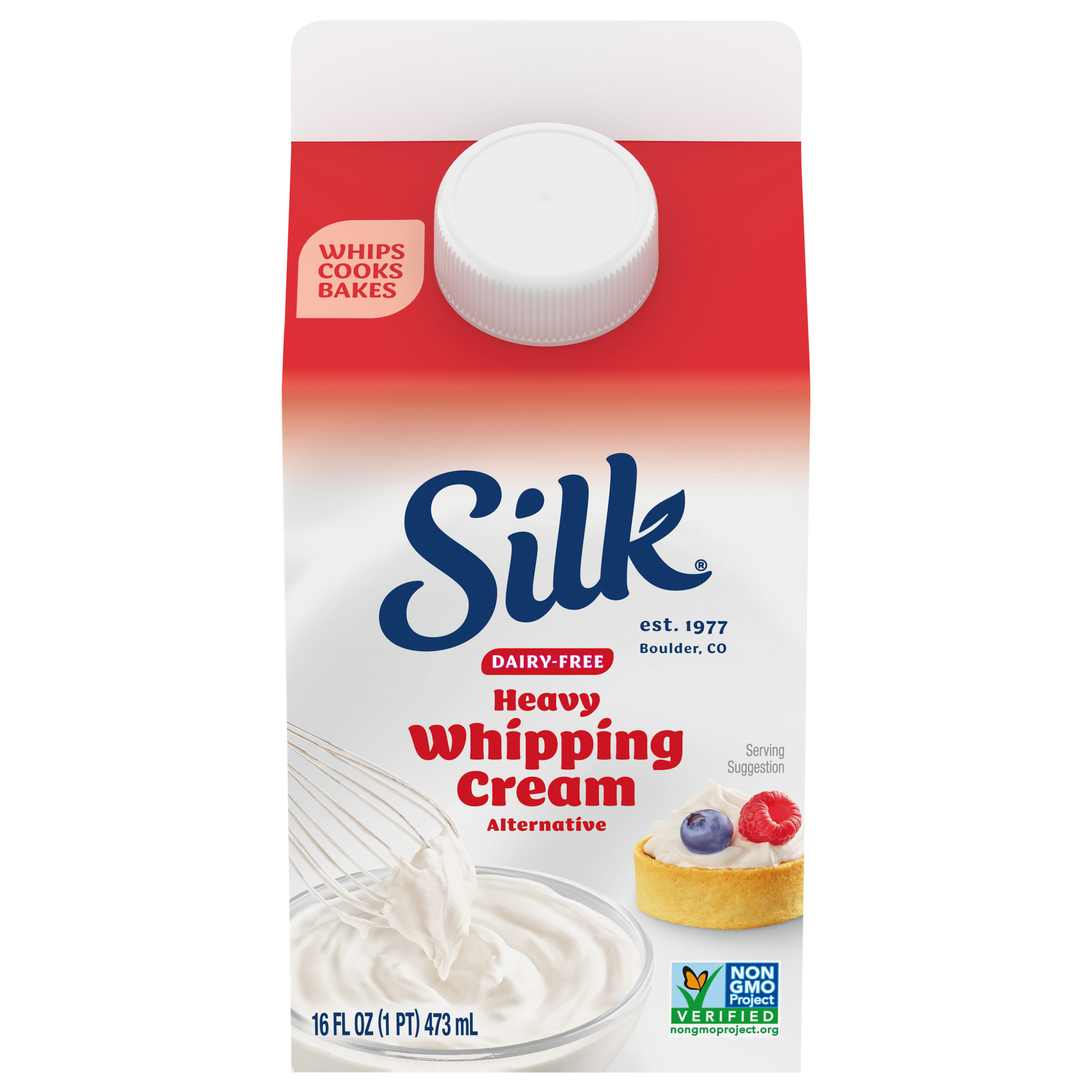 Silk Heavy Whipping Cream Alternative, Dairy Free, Gluten Free,16 FL OZ Carton