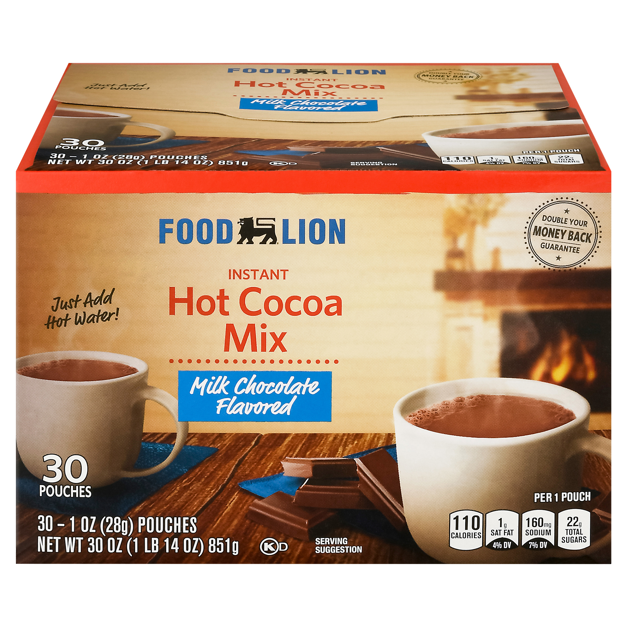 Food Lion Milk Chocolate Instant Hot Cocoa Mix 30 1 oz Pouches