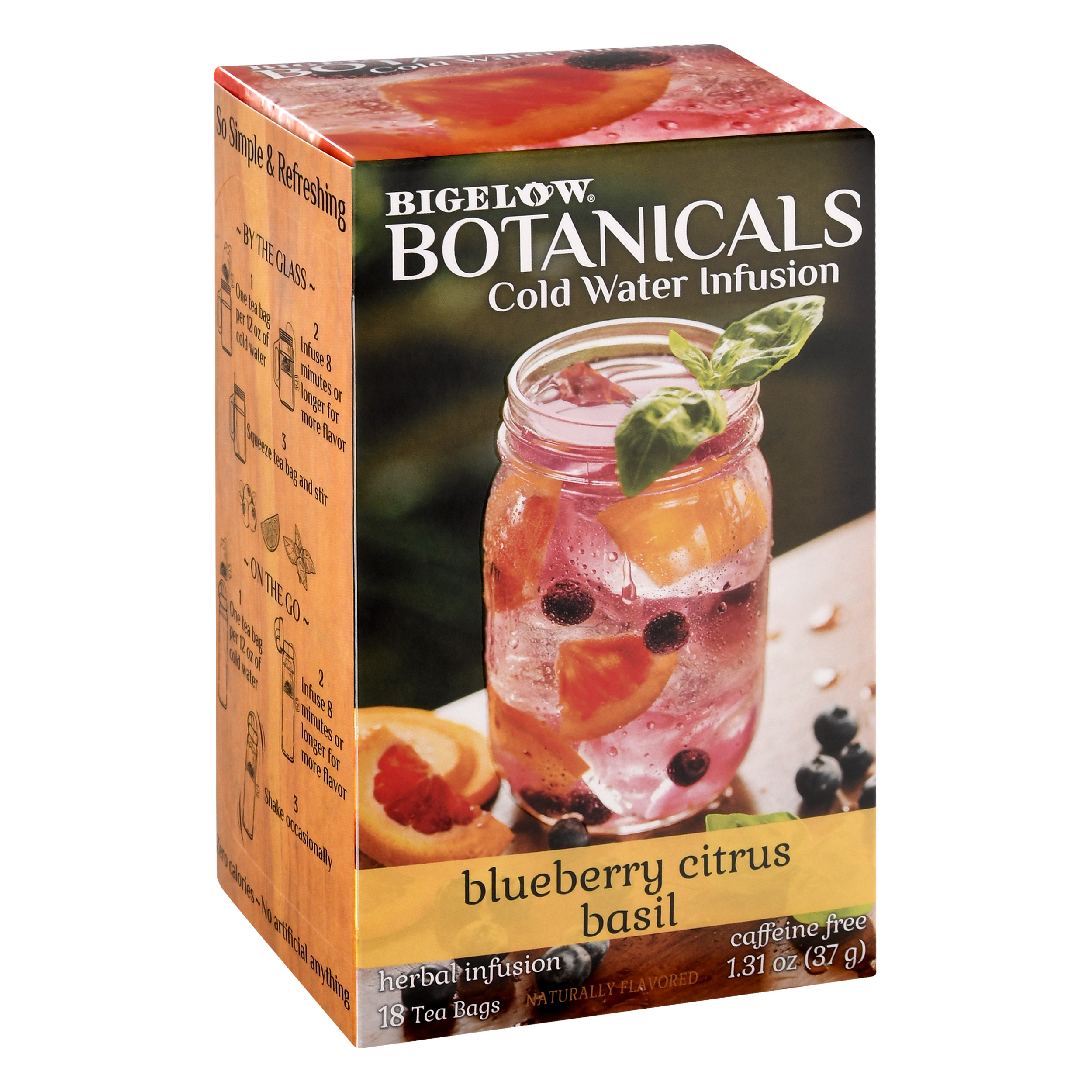Bigelow Botanicals Bags Caffeine Free Blueberry Citrus Basil Herbal Infusion