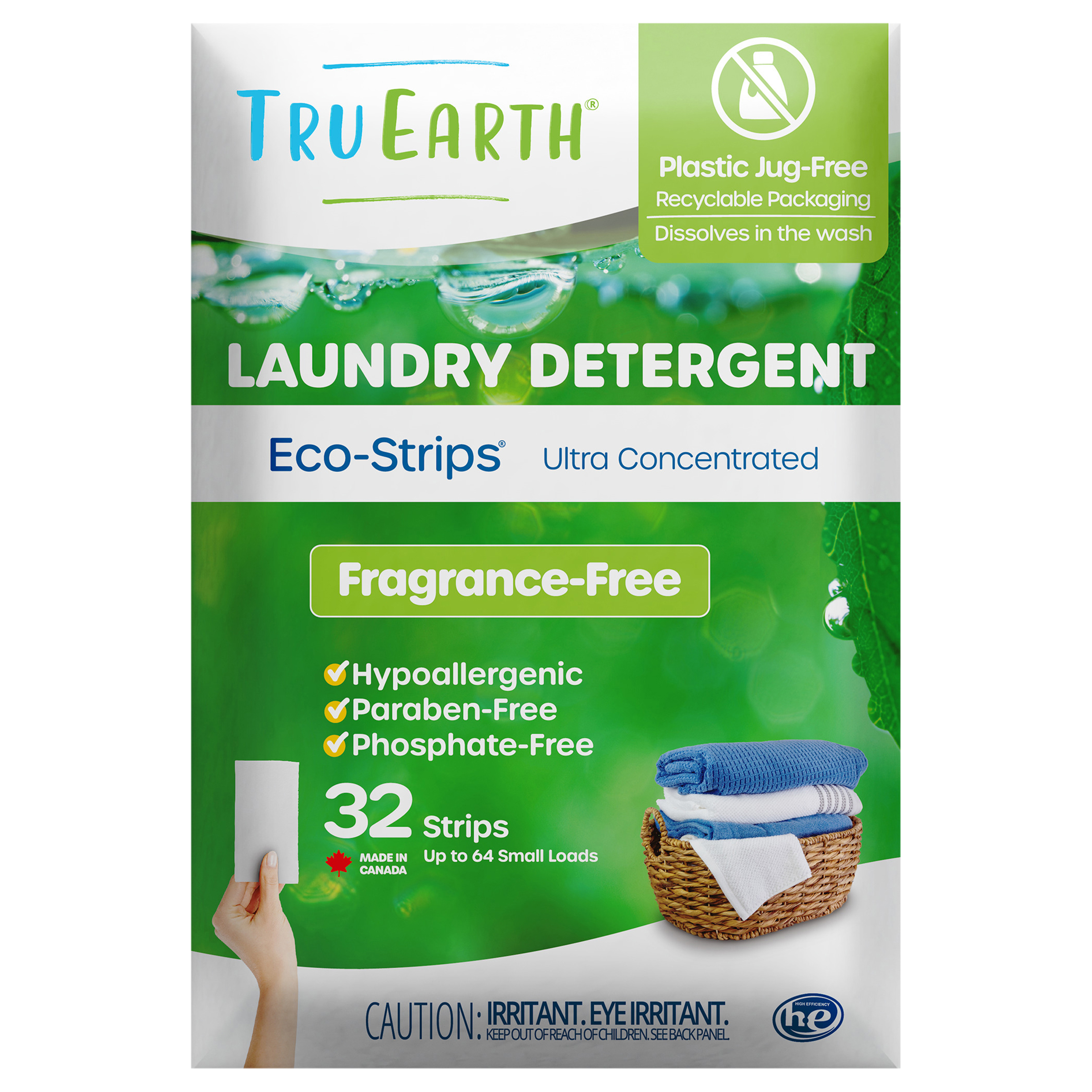 Tru Earth Laundry Detergent Sheets, Fragrance-Free, 32-Strips