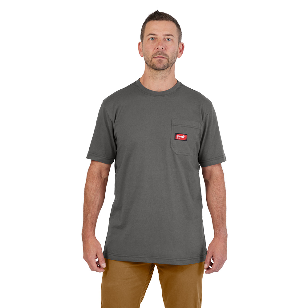GRIDIRON Pocket T-Shirt - Short Sleeve Gray S