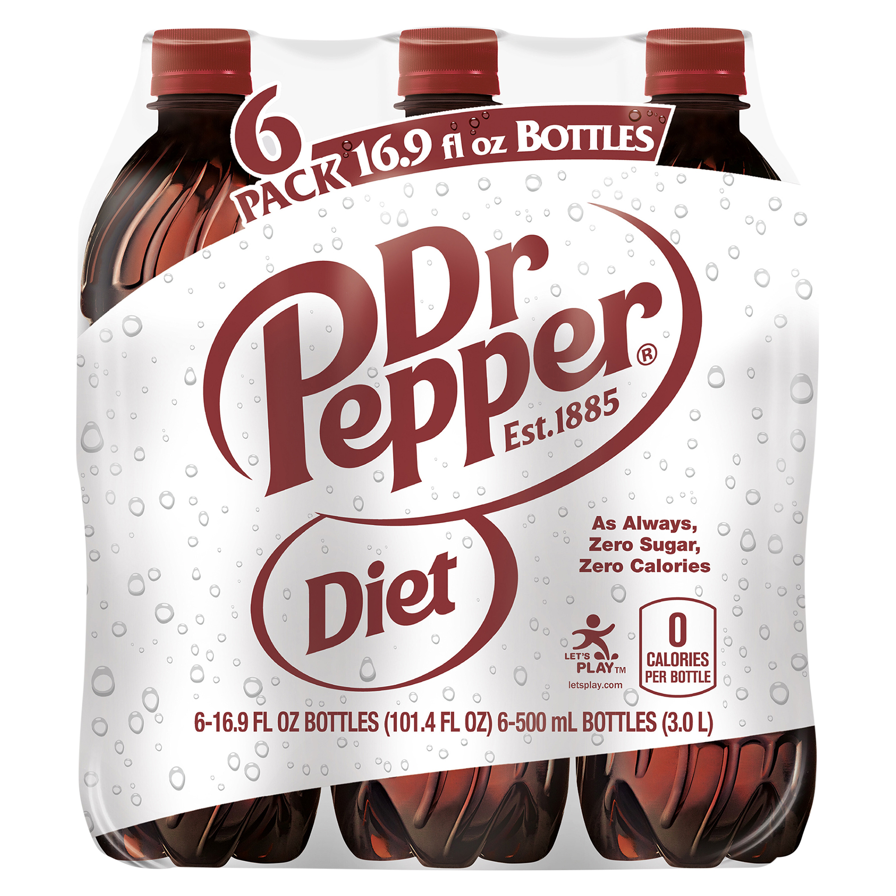 Diet Dr Pepper Soda 6 bottles / 16.9 fl oz