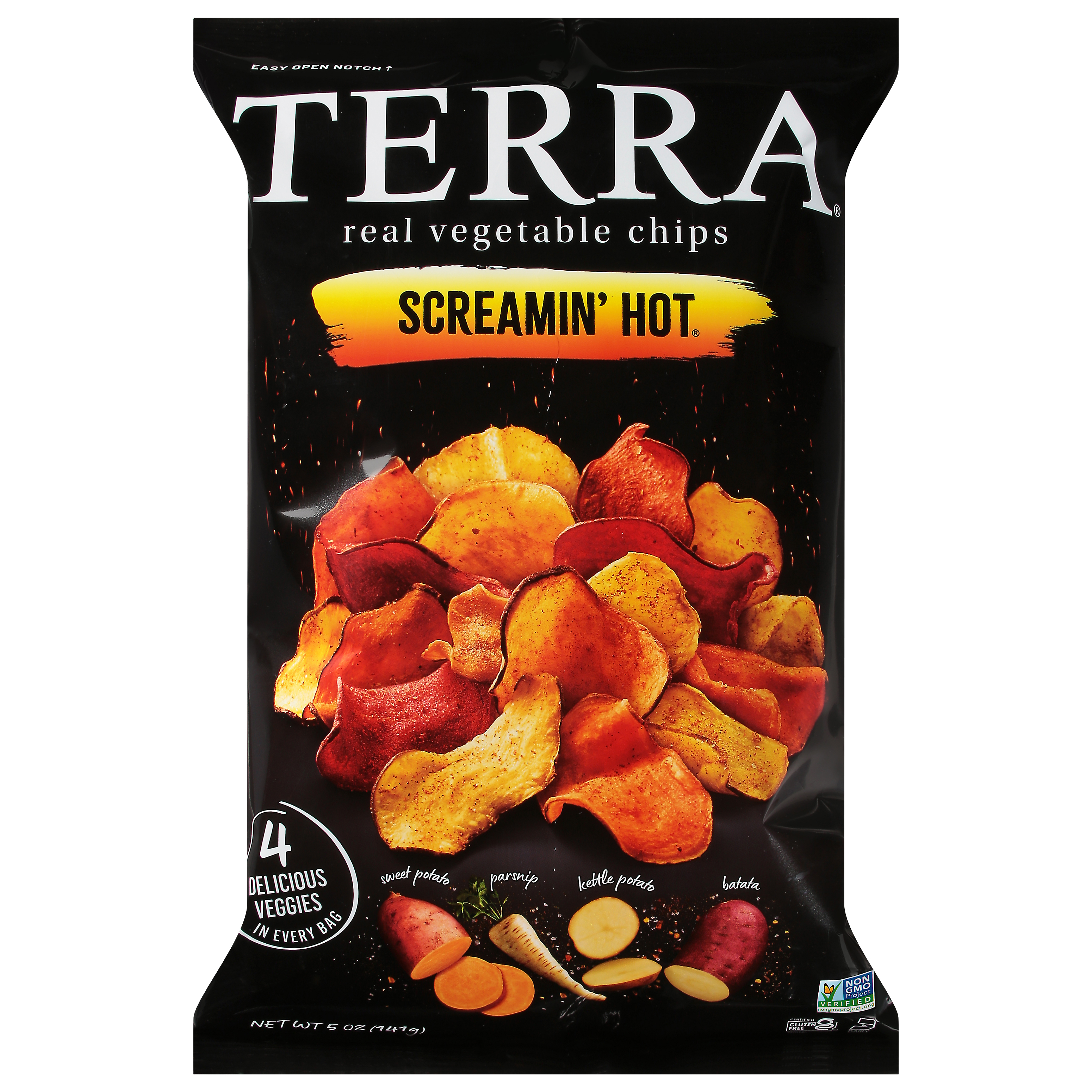 Terra Screamin' Hot Real Vegetable Chips 5 oz. Bag