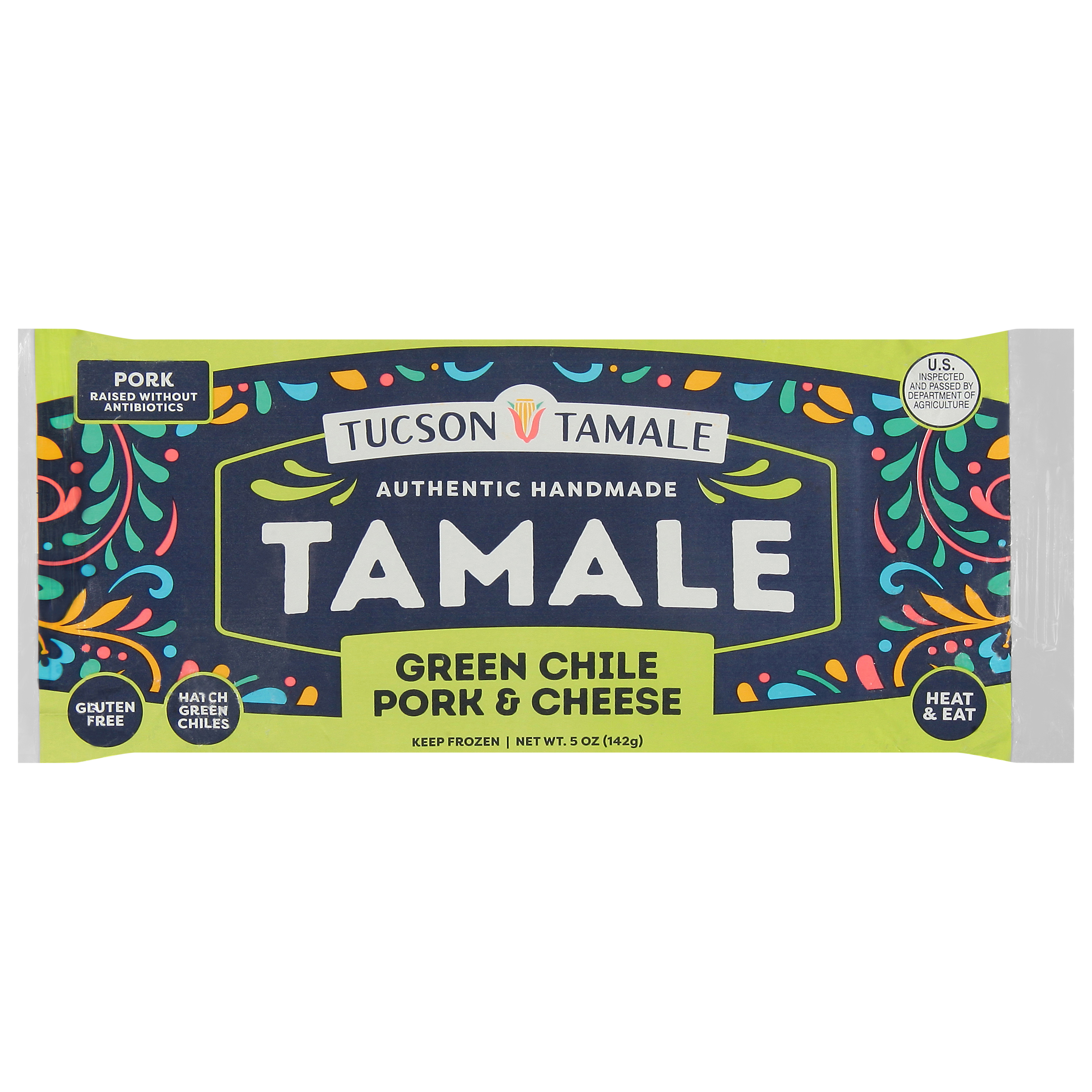 Tucson Tamale Green Chile Pork & Cheese Tamale