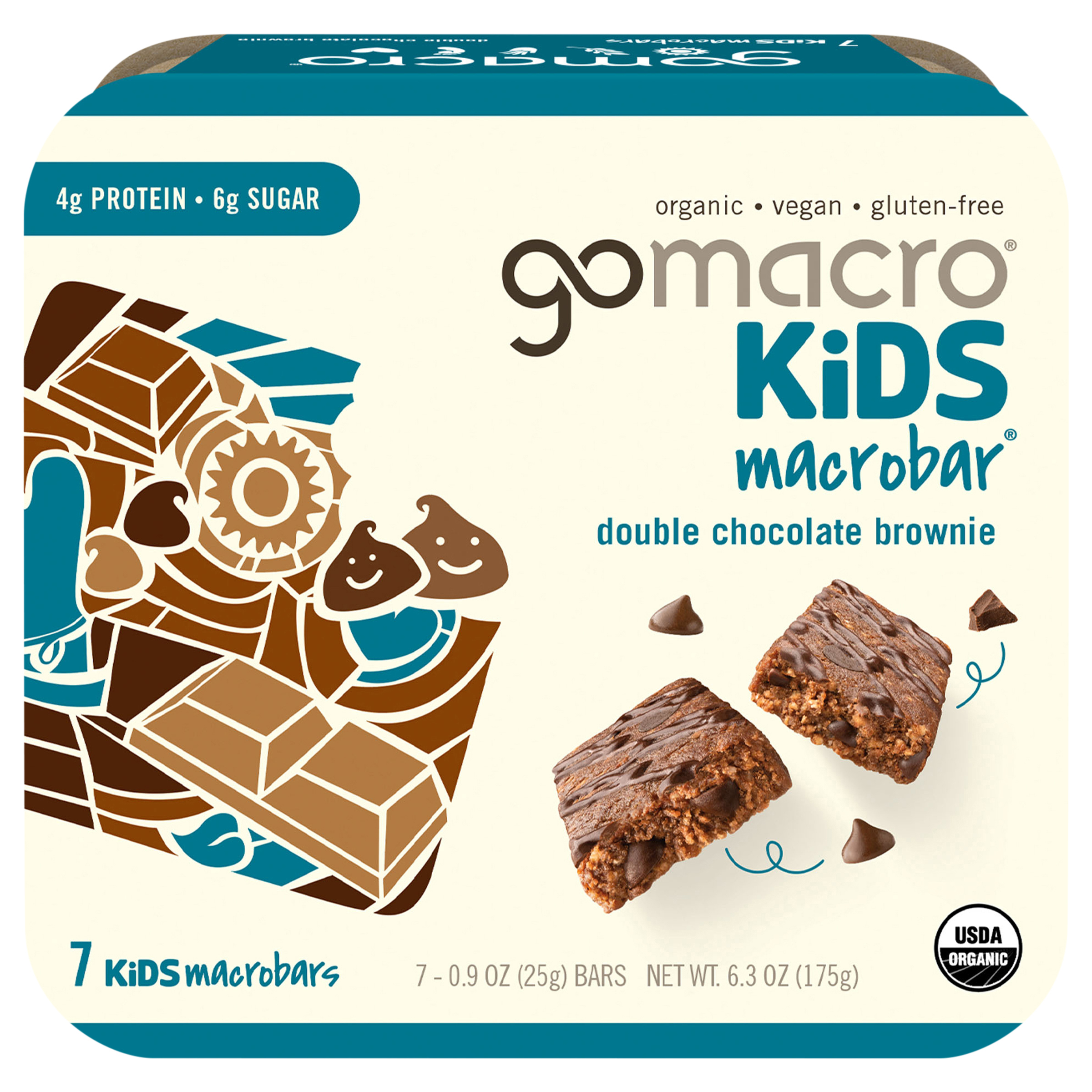 GoMacro Double Chocolate Brownie Kids MacroBar 7ct Multipack