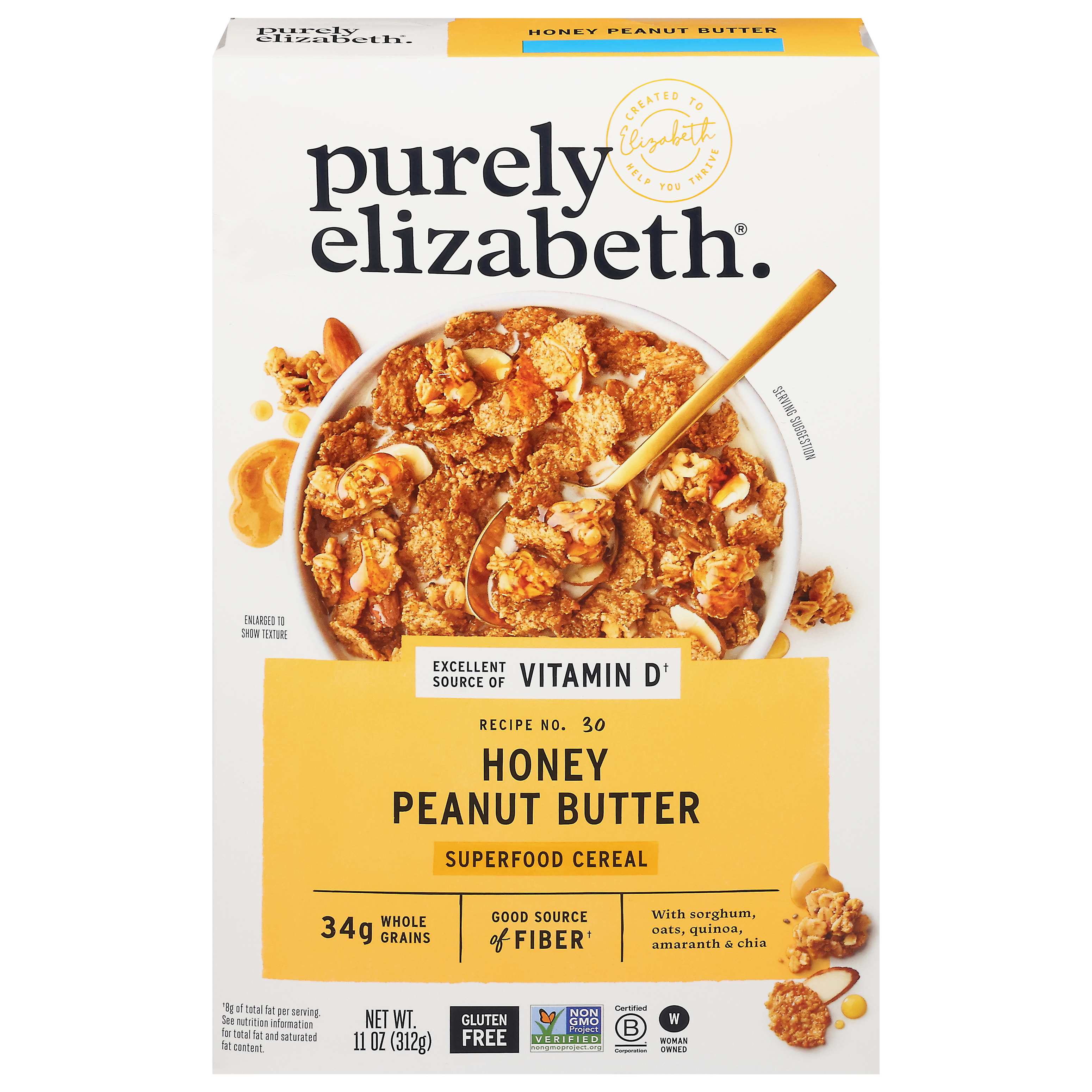 Purely Elizabeth Recipe No. 30 Honey Peanut Butter Superfood Cereal