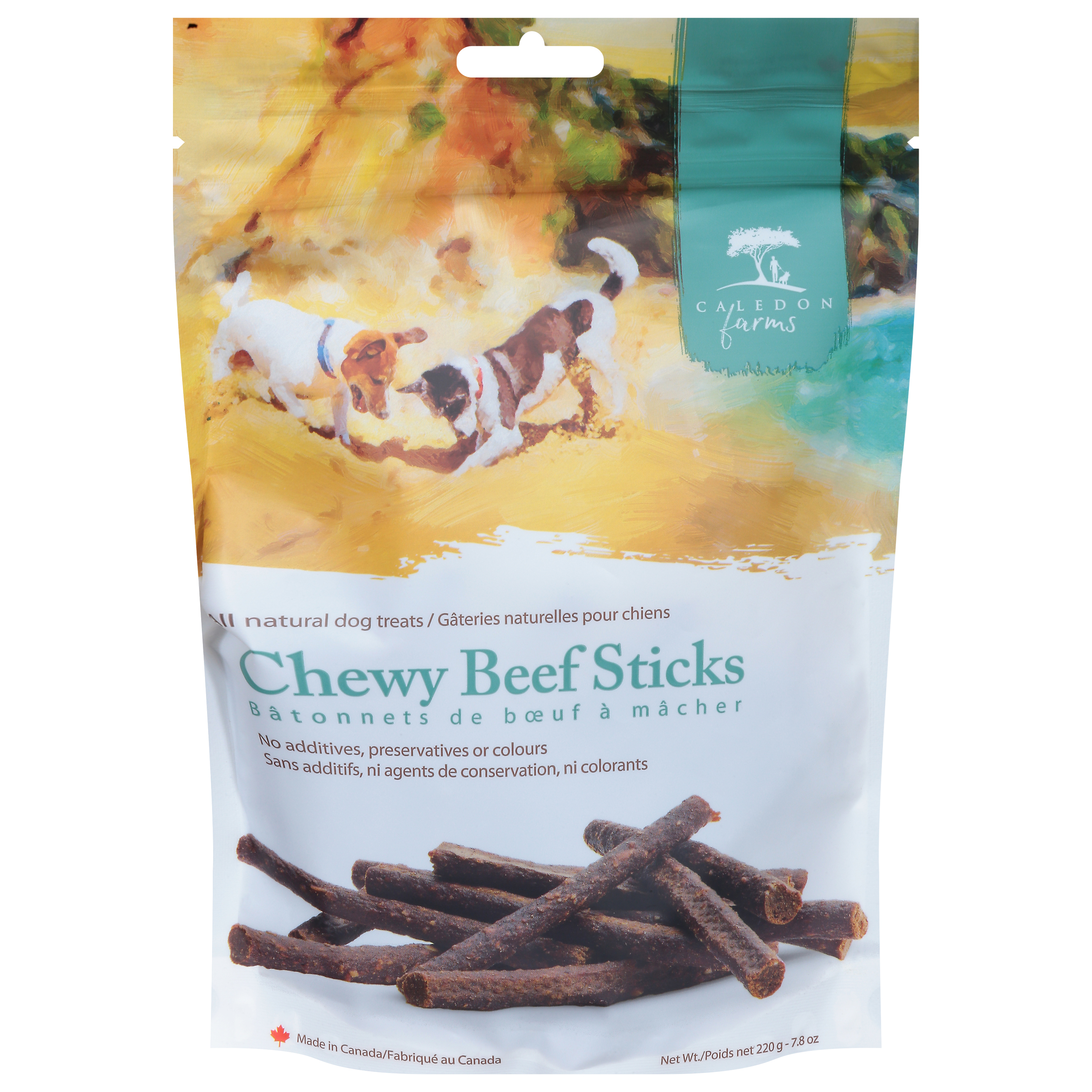 Caledon Farms All Natural Chewy Beef Sticks Dog Treats