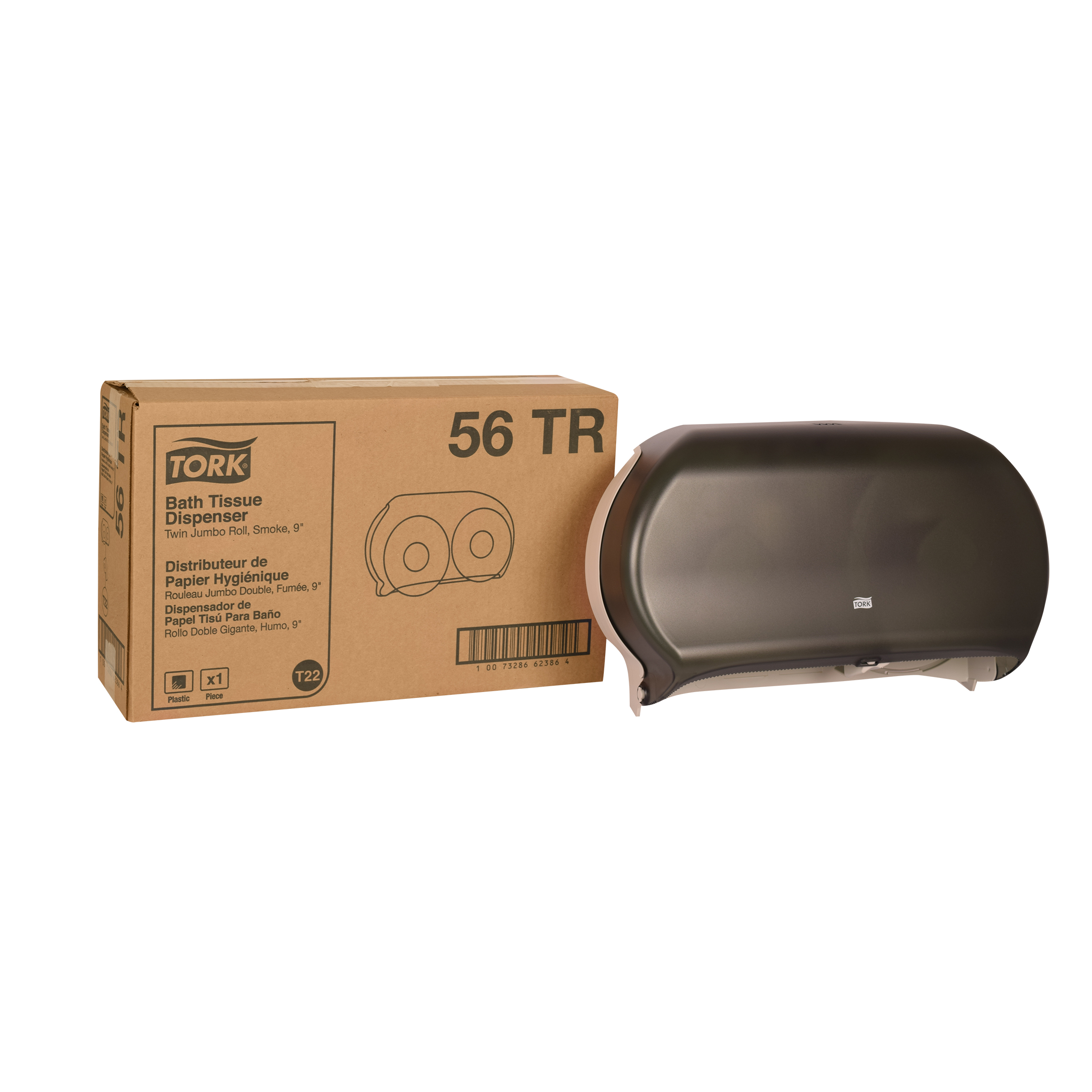 56TR 9" TWIN TORK TISSUE DISP1/CS TORK SMOKE