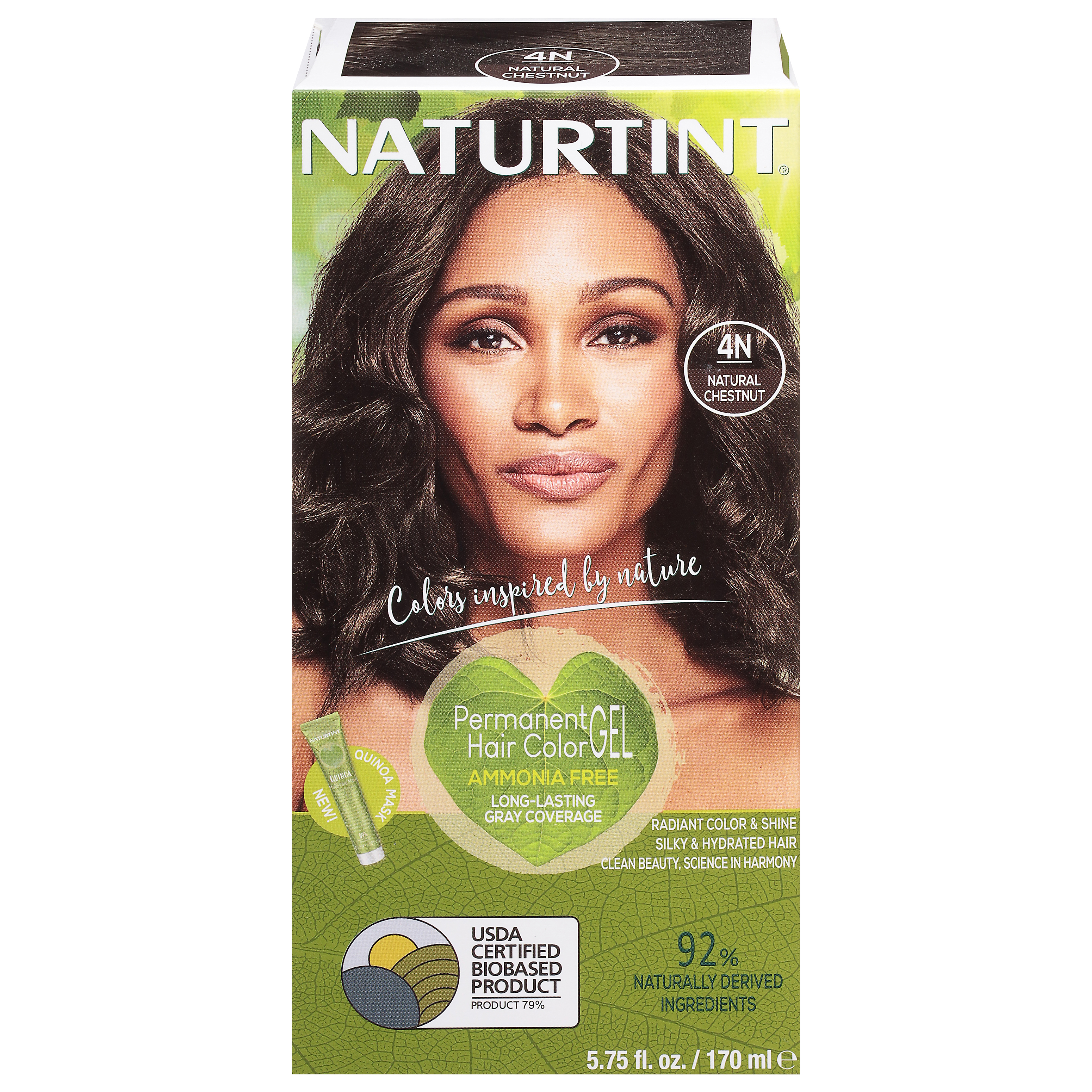 Naturtint Natural Chestnut 4N Permanent Quinoa Mask Hair Color Gel