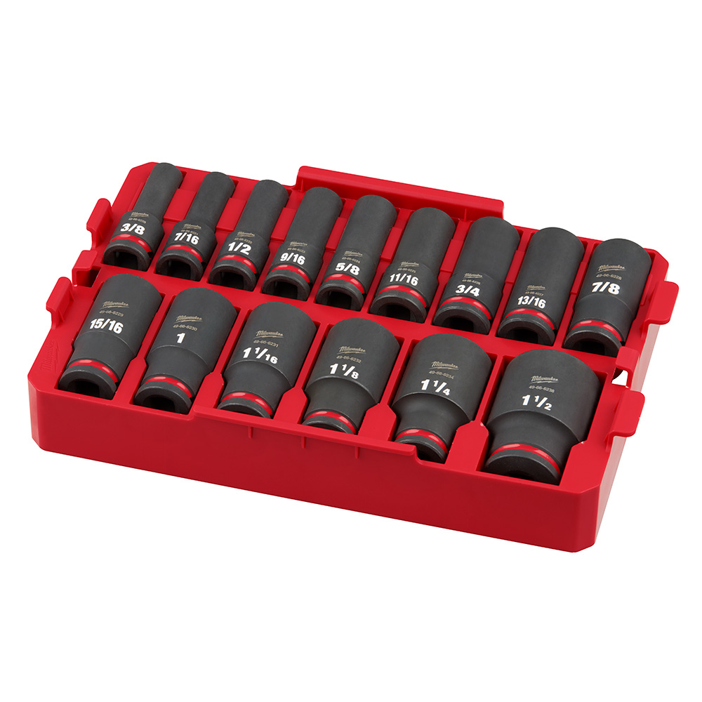 SHOCKWAVE Impact Duty Socket 1/2" Dr 15PC SAE Tray Set