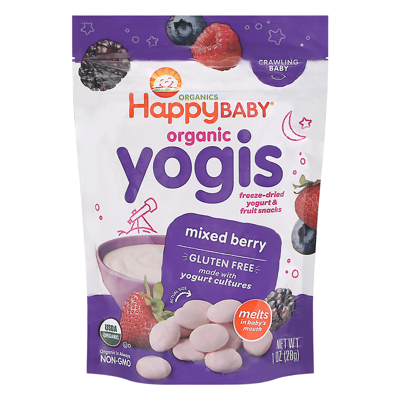 HappyBaby Organics Crawling Baby Organic Mixed Berry Yogis