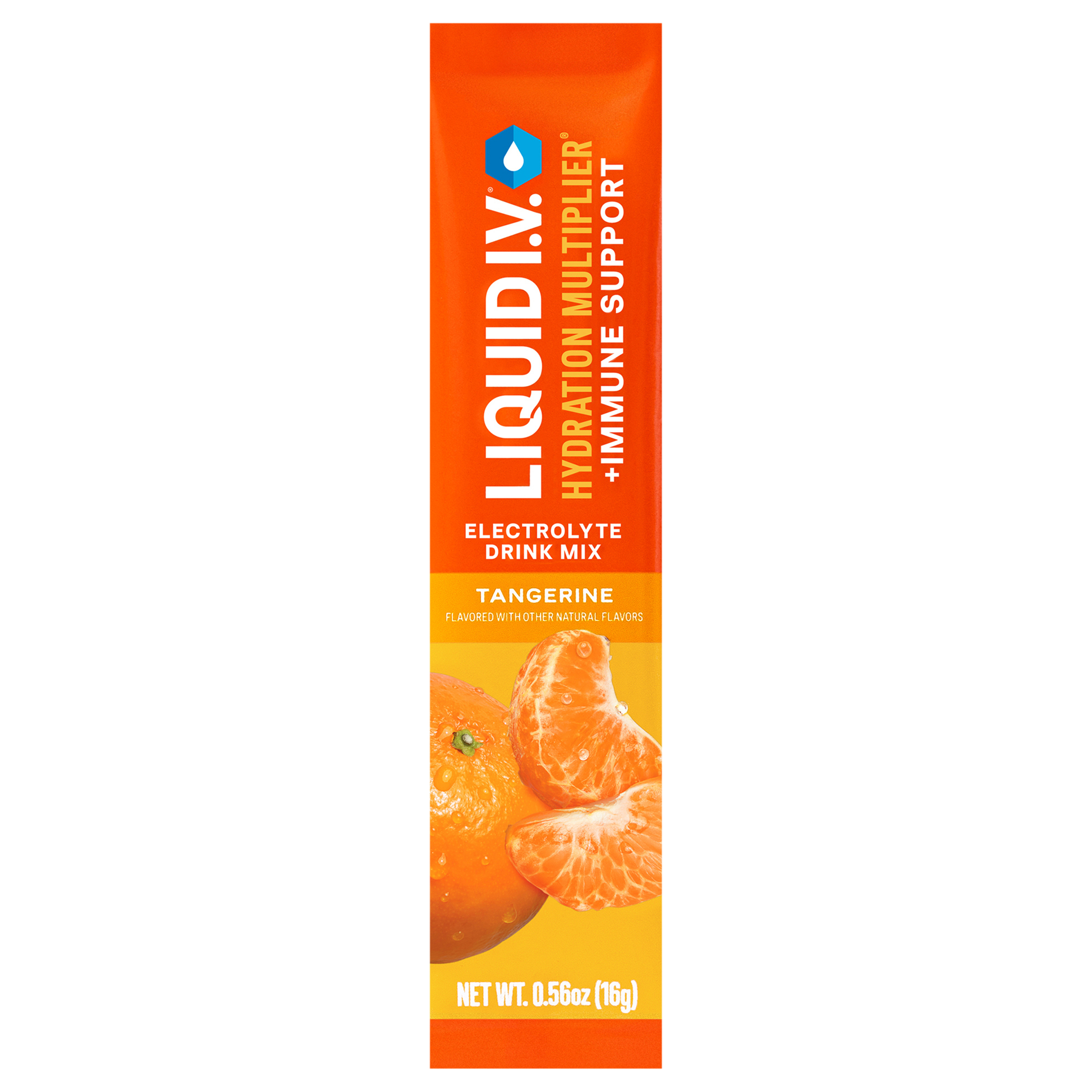 Liquid I.V.® Hydration Multiplier® +Immune Support - Tangerine - Hydration Powder Packets | Electrolyte Powder Drink Mix | Convenient Single-Serving Sticks | Non-GMO | Single Stick