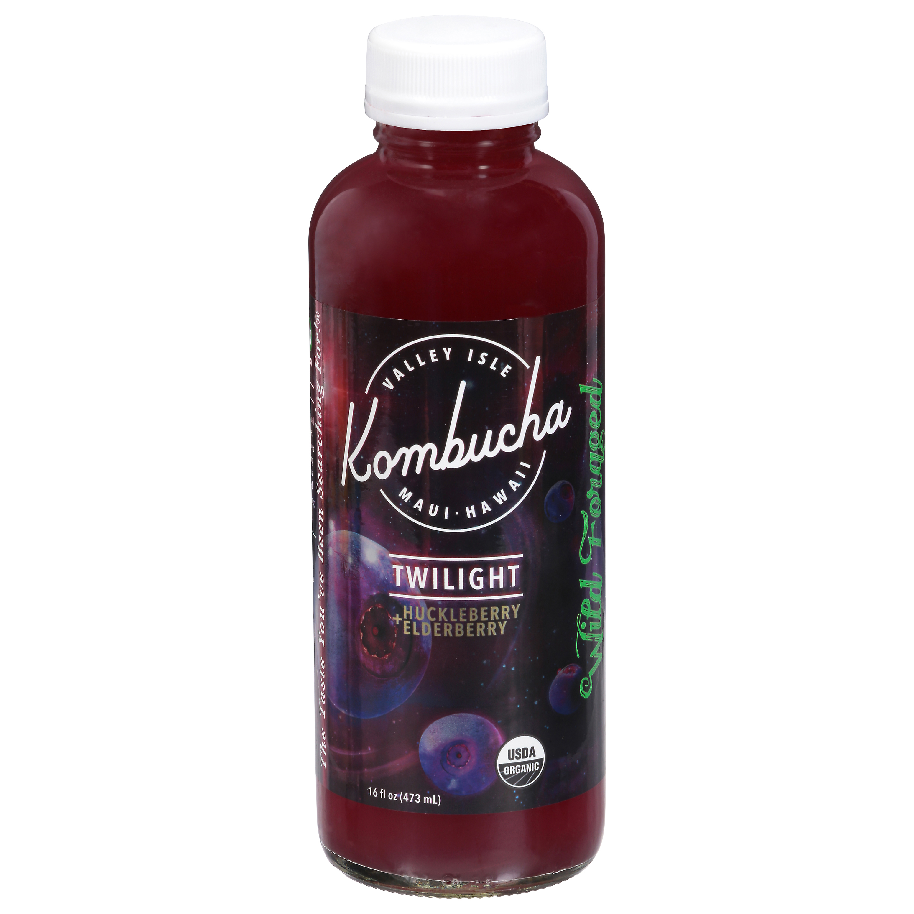 Valley Isle Kombucha Twilight Huckleberry + Elderberry Kombucha