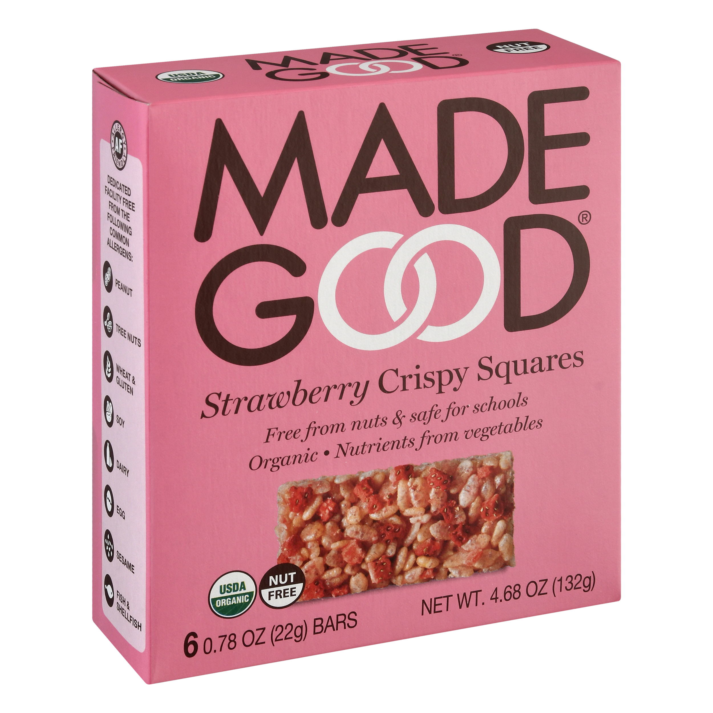 MadeGood Strawberry Crispy Squares