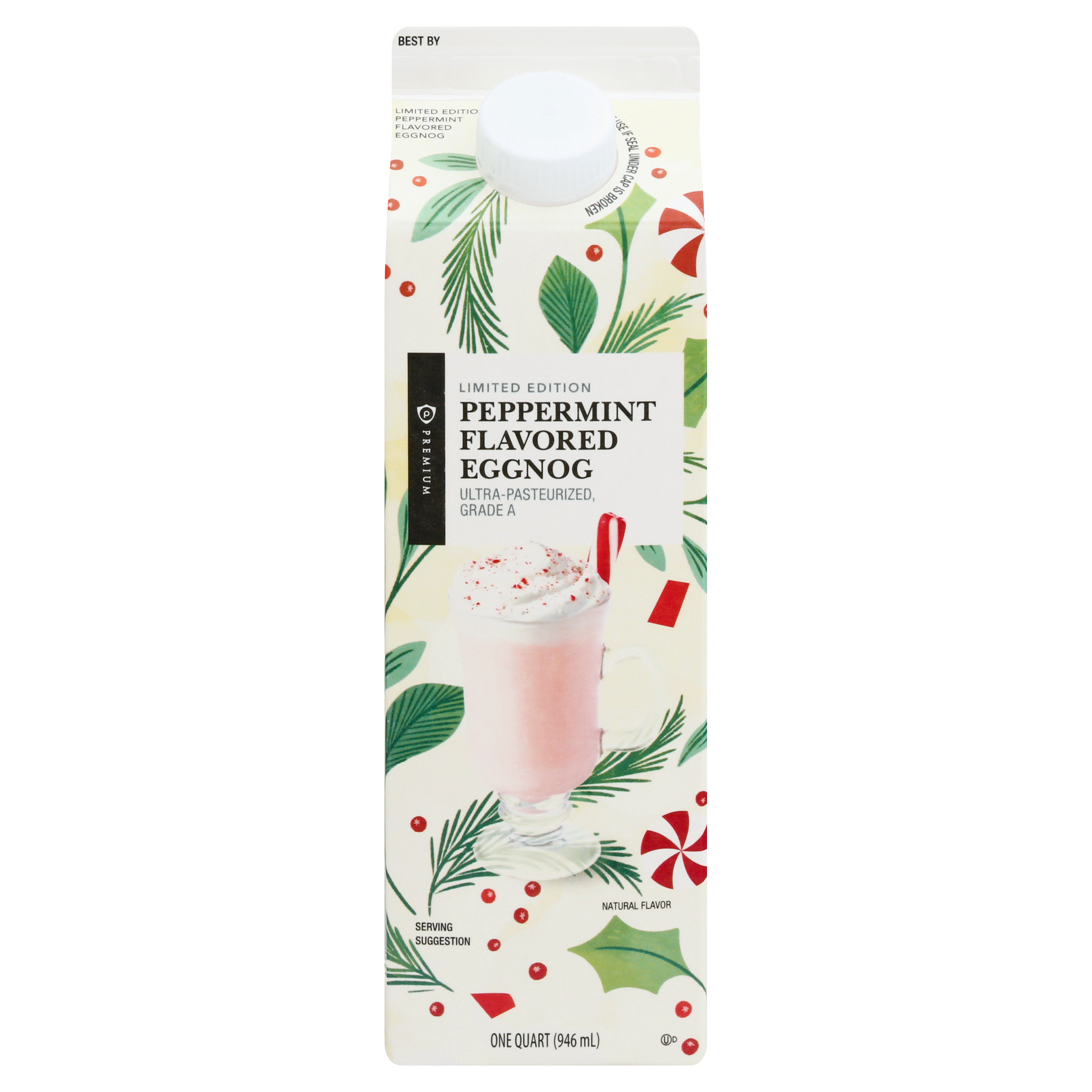 Publix Premium Peppermint Flavored Eggnog 1 qt CARTON