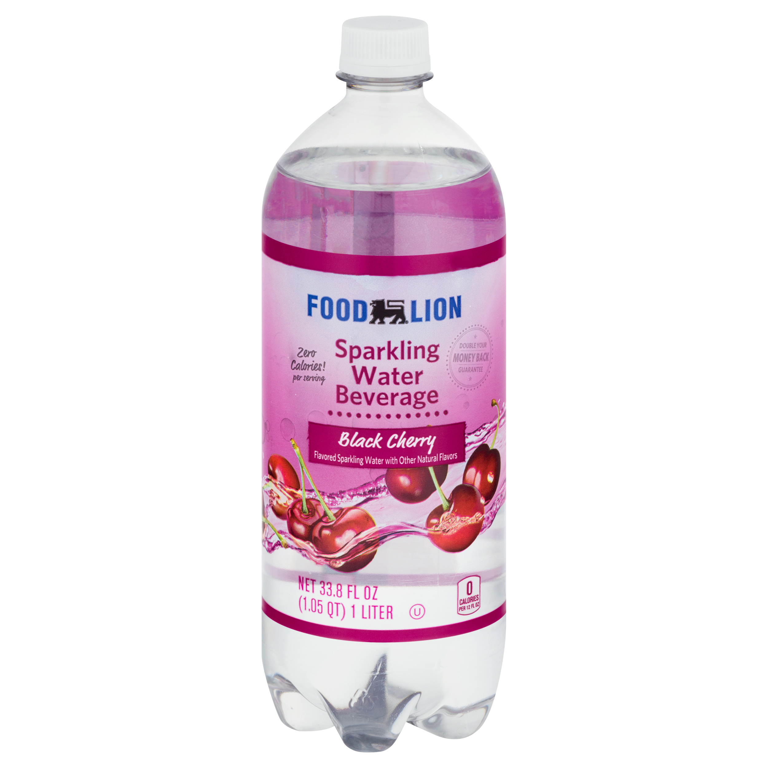 Food Lion Black Cherry Sparkling Water Beverage 33.8 oz BOTTLE