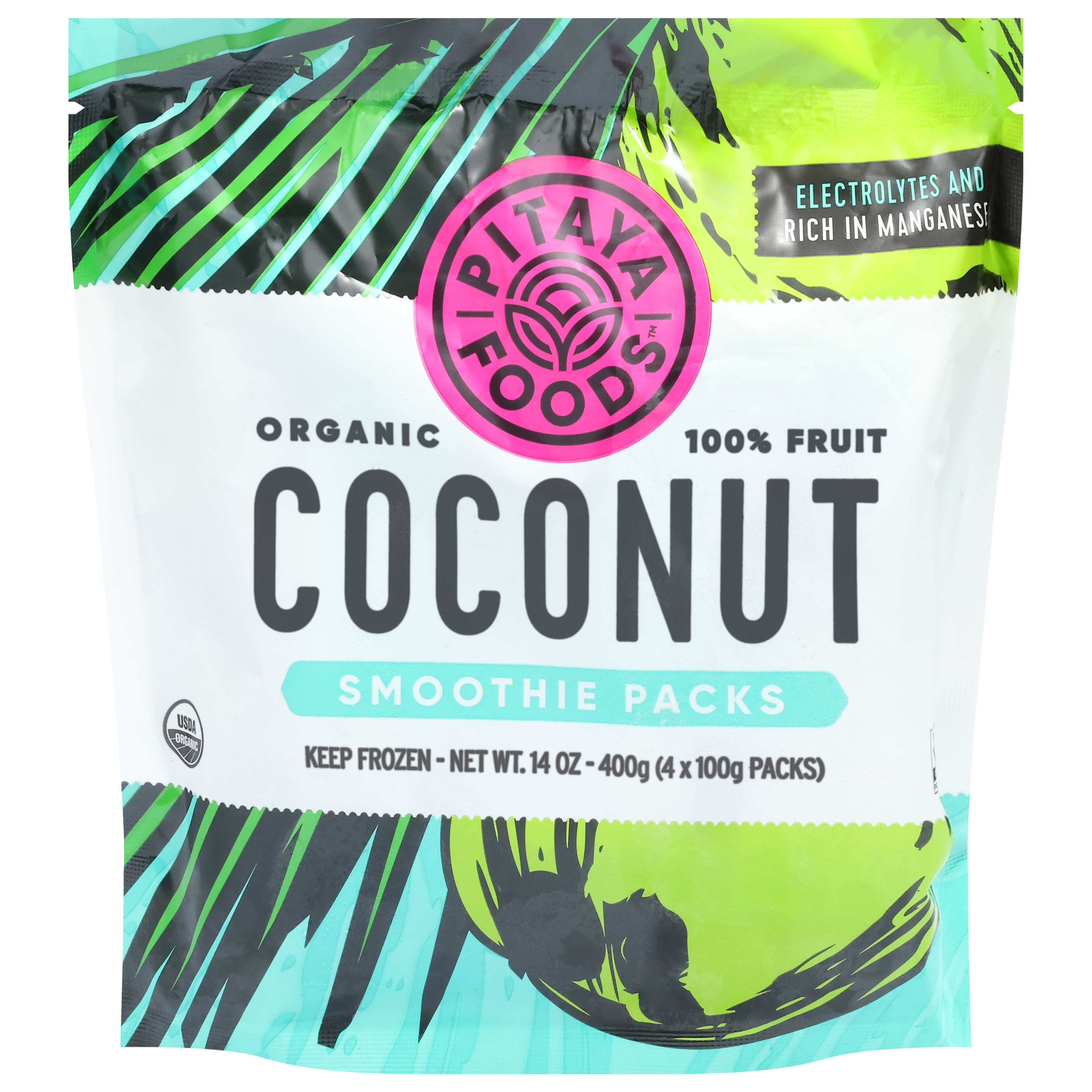 Pitaya Foods Organic Coconut Smoothie Packs 4 - 100 g Packs