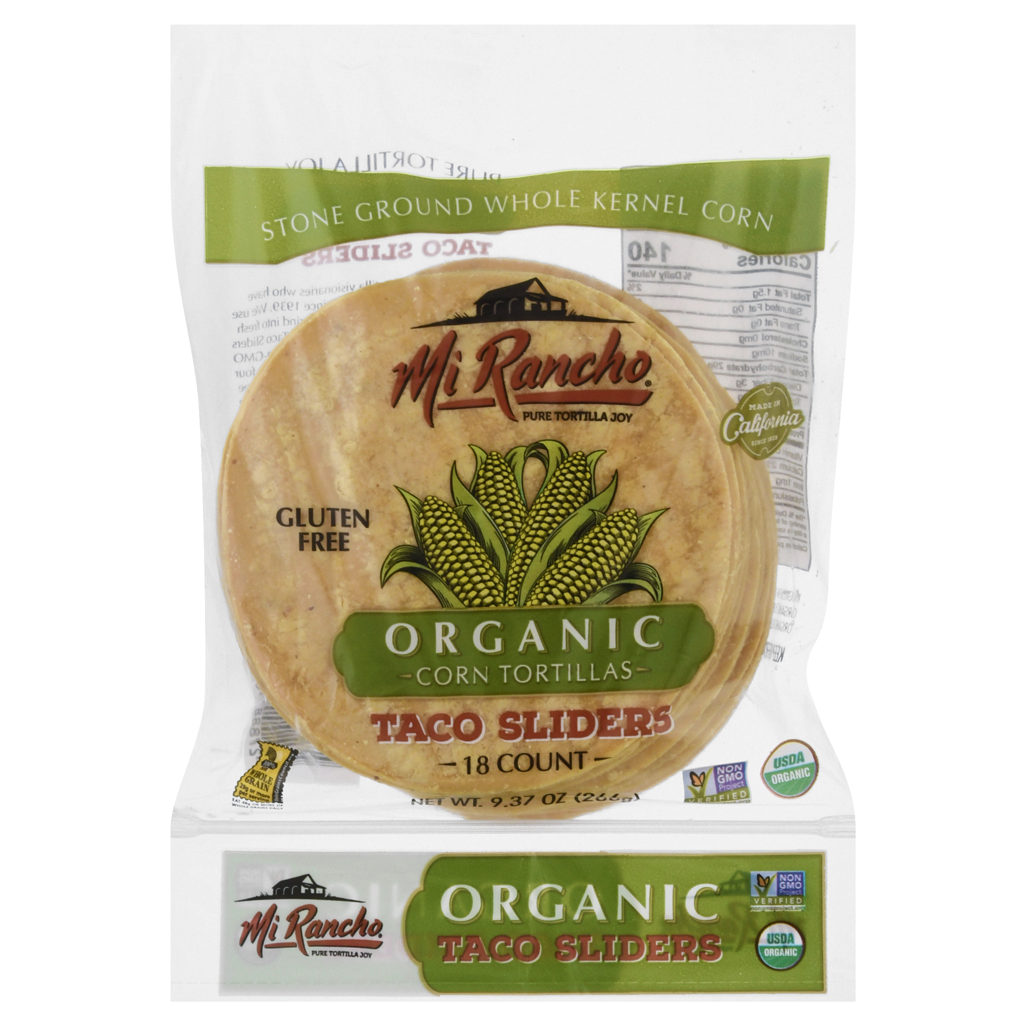Mi Rancho Taco Sliders Organic Corn Corn Tortillas