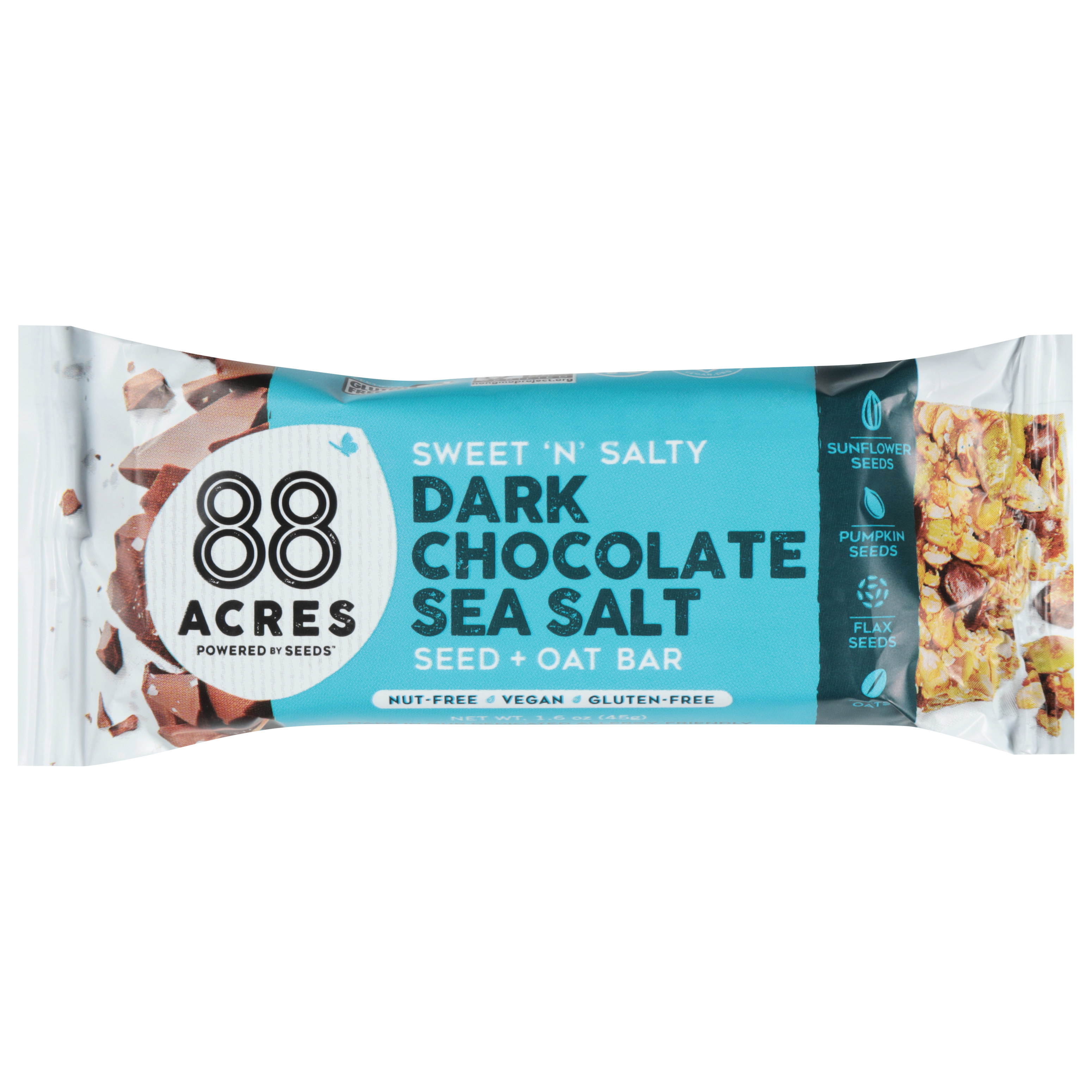 88 Acres Sweet 'N' Salty Dark Chocolate Sea Salt Seed + Oat Bar
