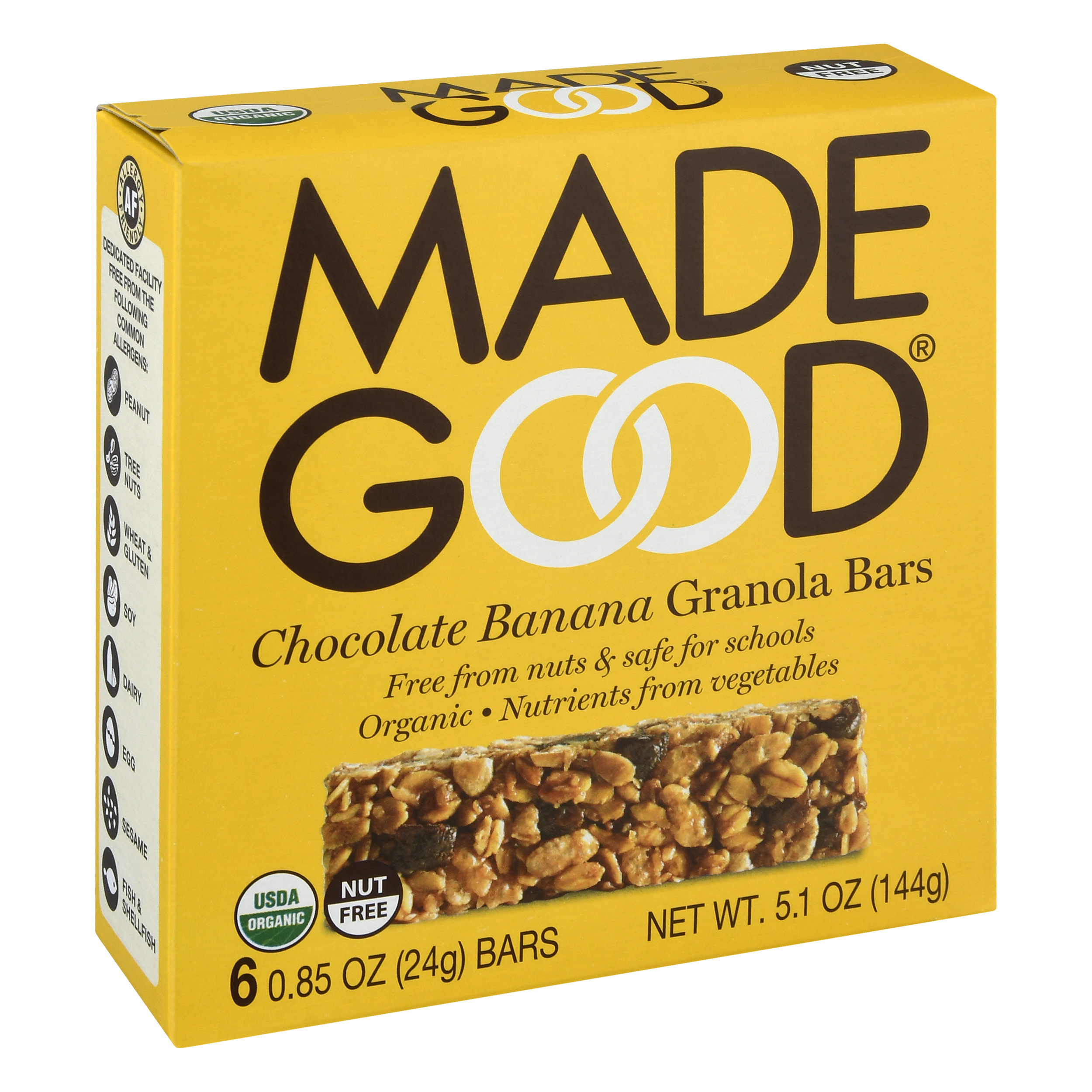 MadeGood Chocolate Banana Granola Bars