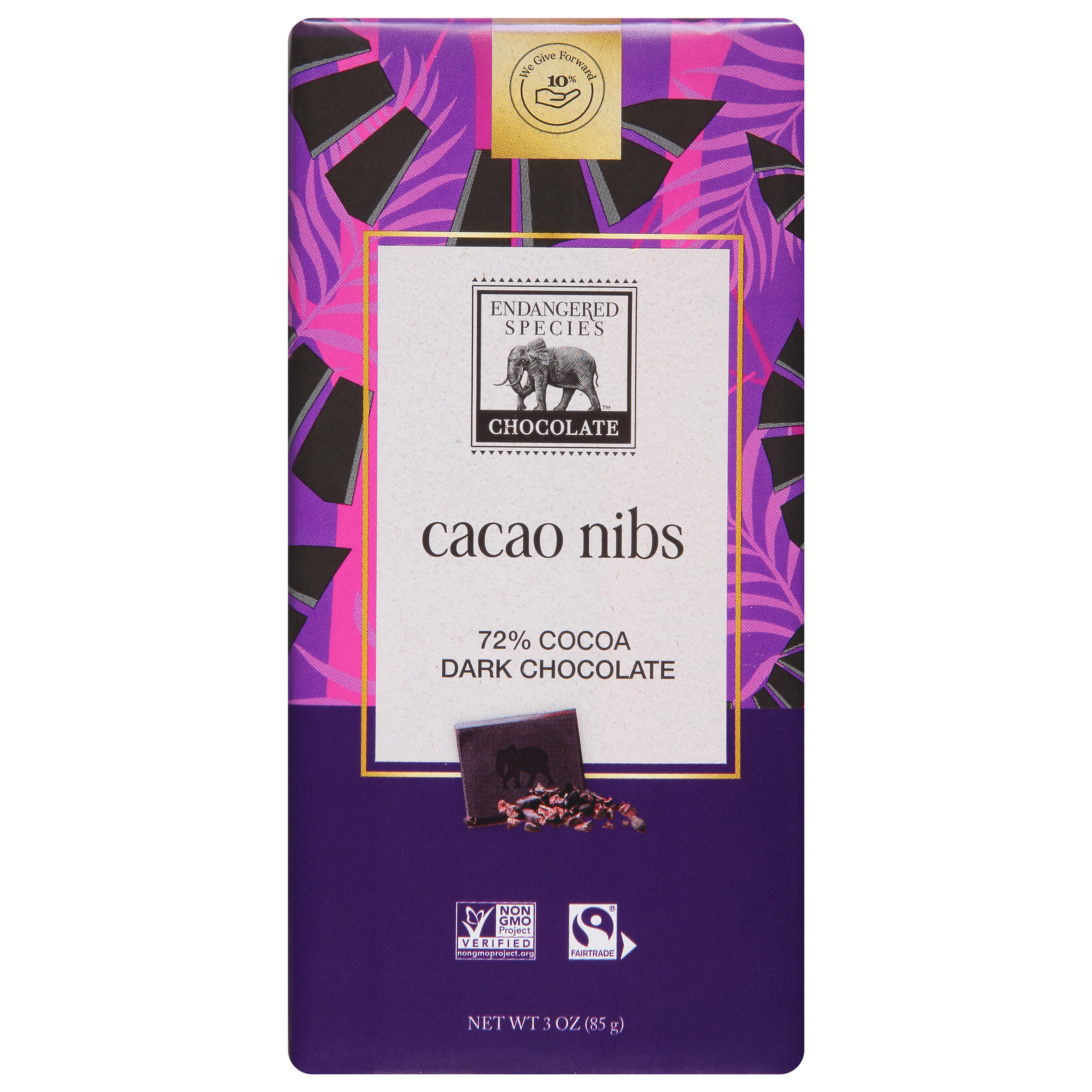 Endangered Species 72% Cocoa Cocoa Nibs Dark Chocolate