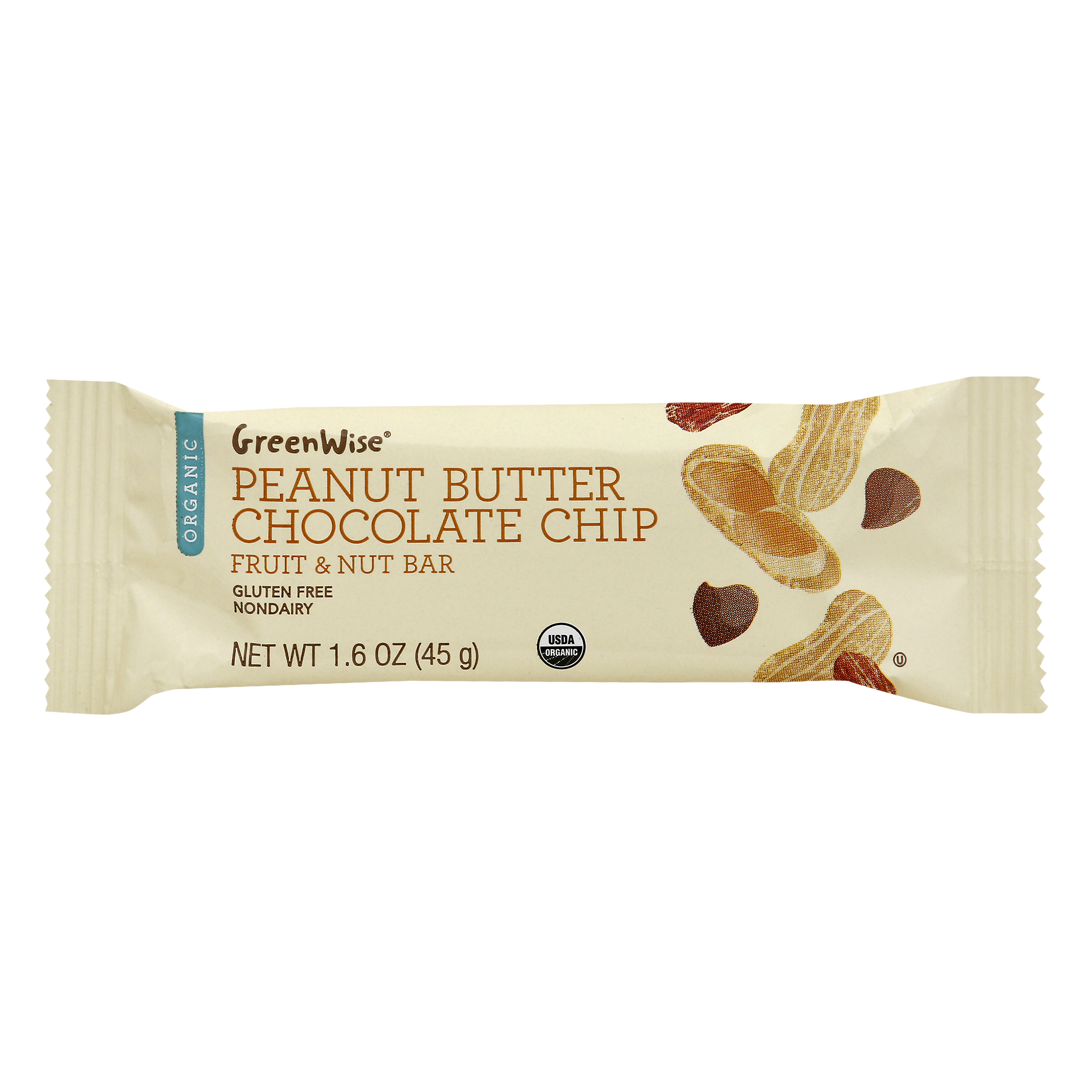 GreenWise Organic Peanut Butter Chocolate Chip Fruit & Nut Bar 1.6 oz