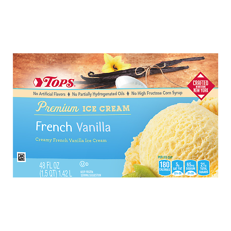 Tops Premium French Vanilla Ice Cream 48 fl oz