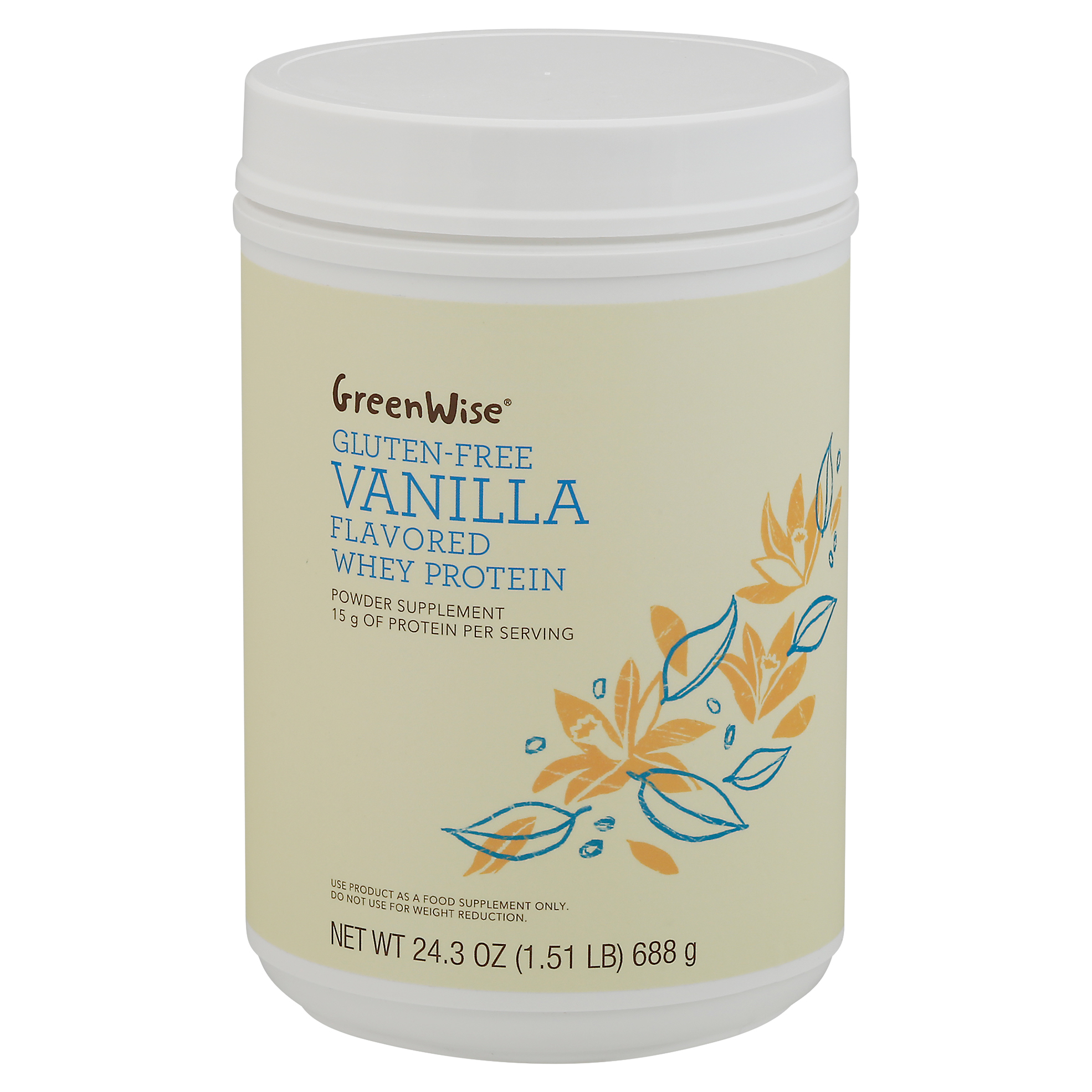 GreenWise GlutenFree Vanilla Flavored Whey Protein 24.3 oz