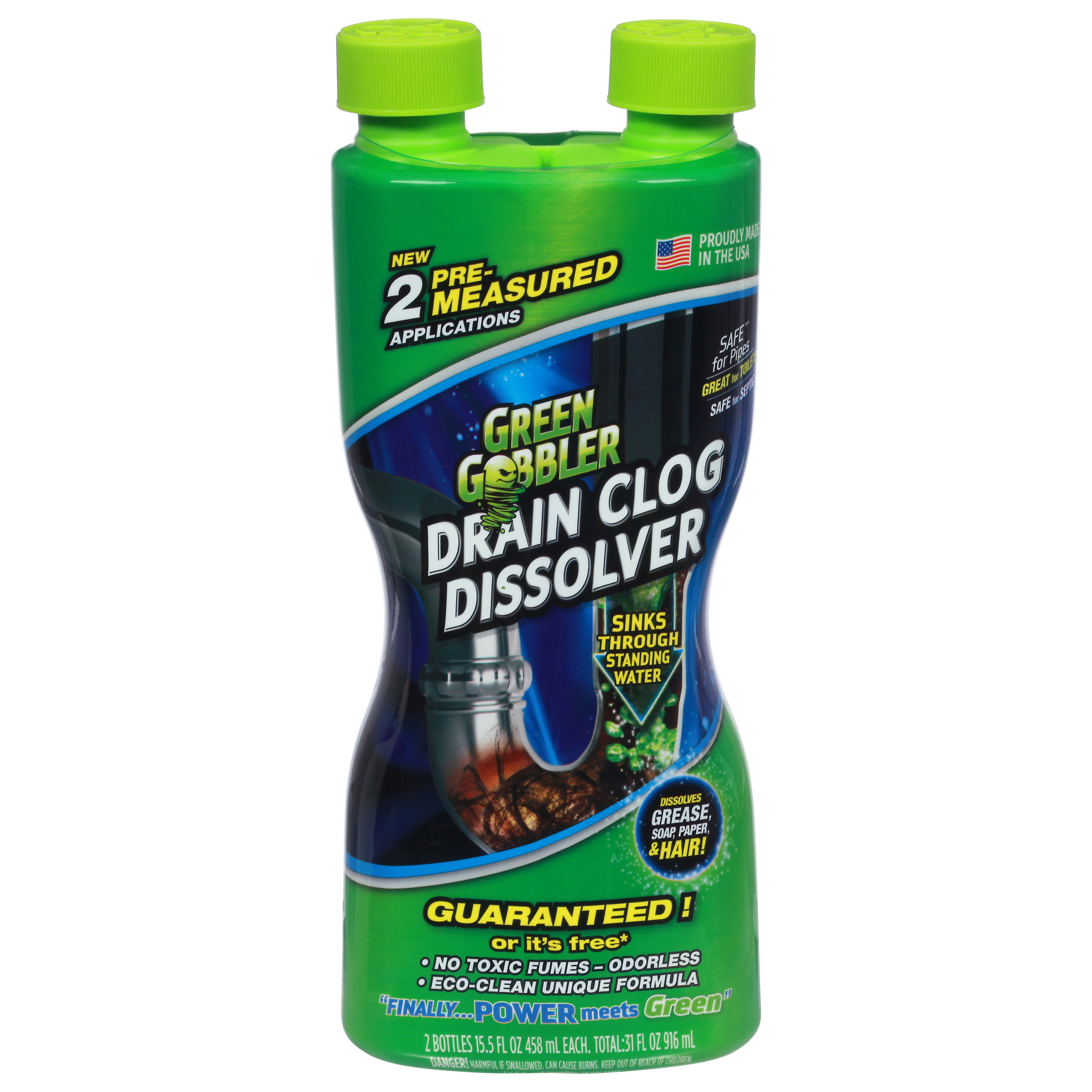 Green Gobbler Drain Clog Dissolver Bottle