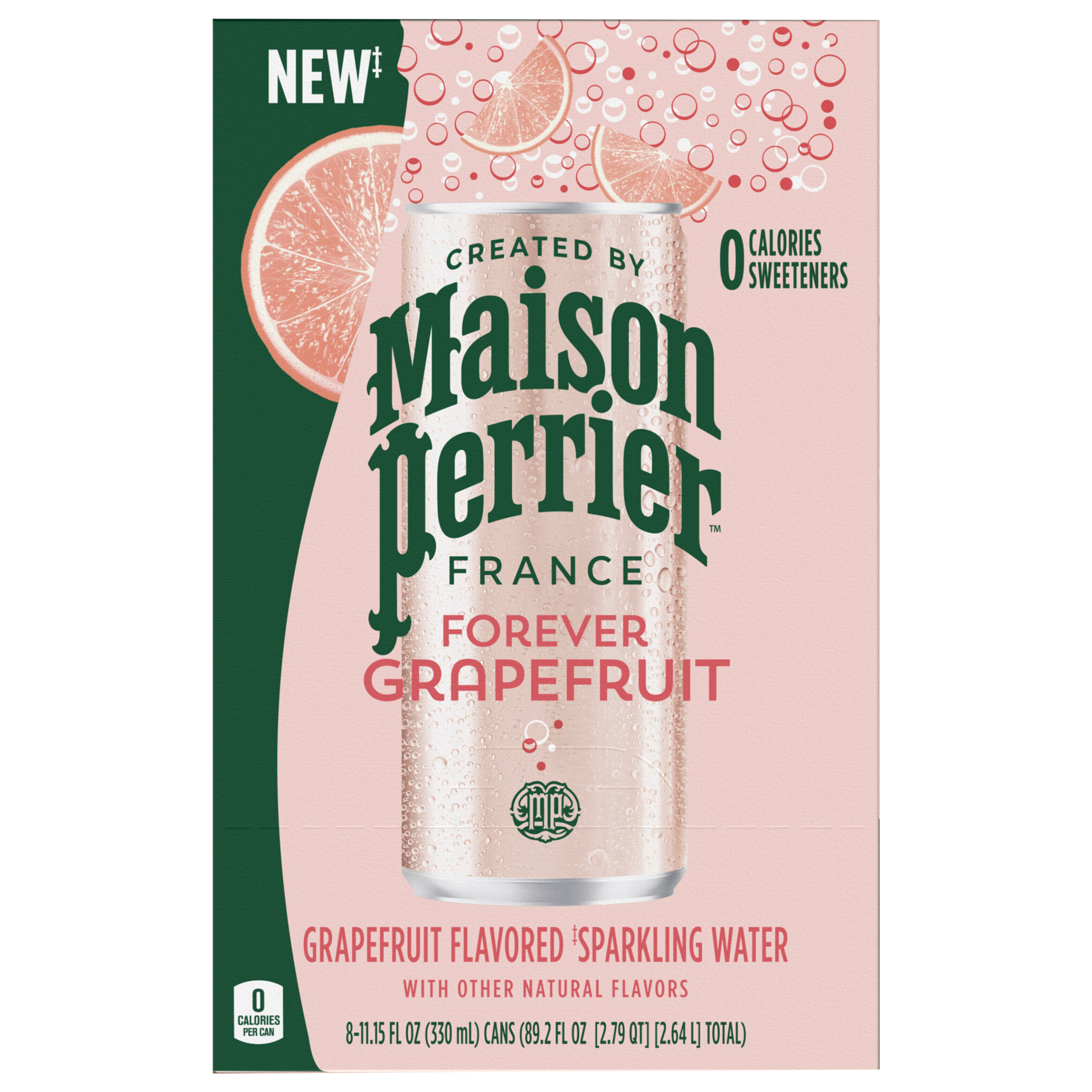 Maison Perrier Forever Grapefruit Flavored Sparkling Water, 11.15 FL OZ Cans,