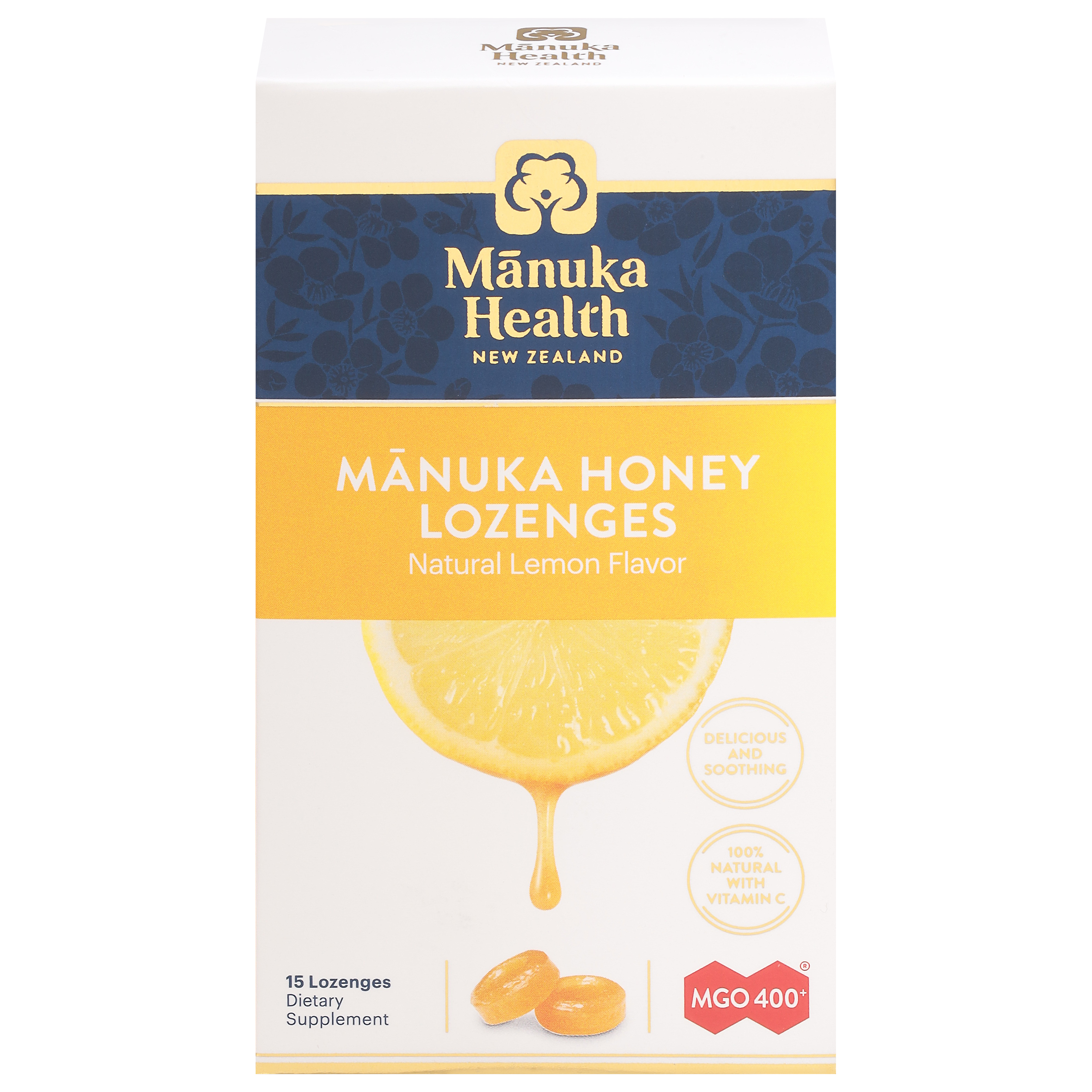Manuka Health MGO 400+ Manuka Honey Lemon Lozenges