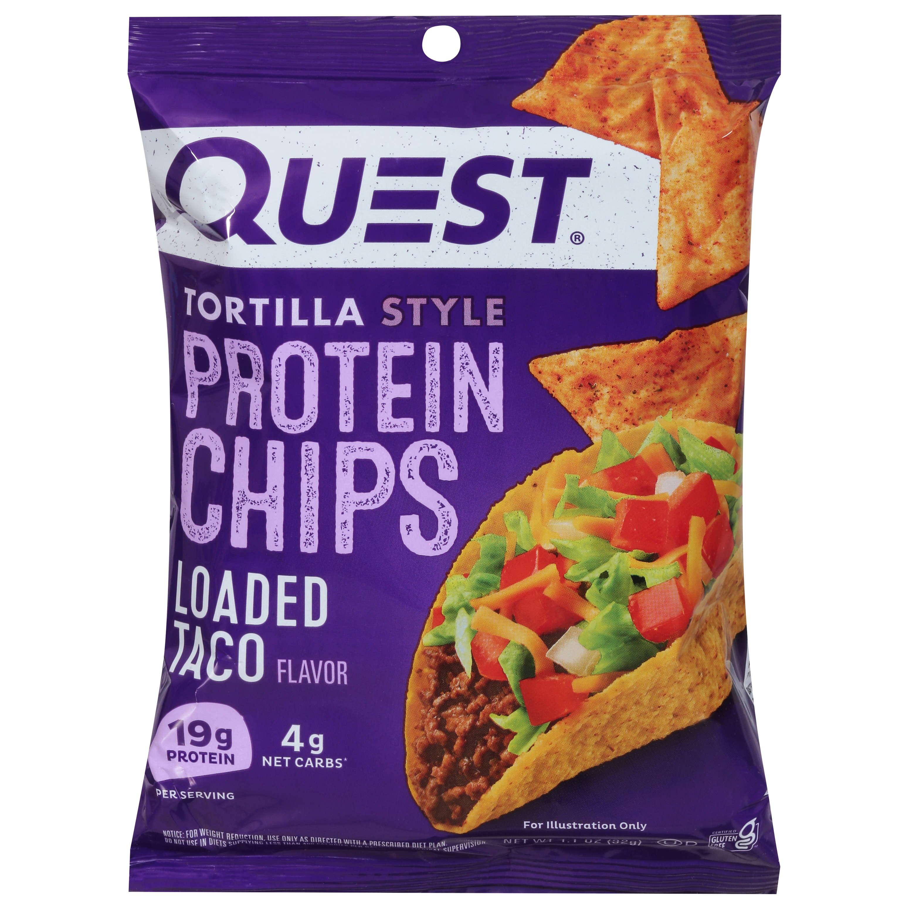 Quest Tortilla Style Loaded Taco Flavor Protein Chips