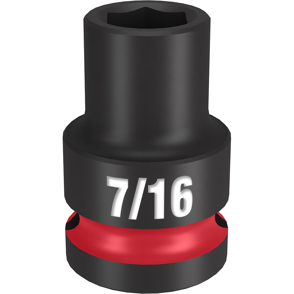 Product image for Milwaukee 49-66-6201 SHOCKWAVE™ Impact Duty™ 7/16" Standard 6-Point Socket, 1/2" Drive