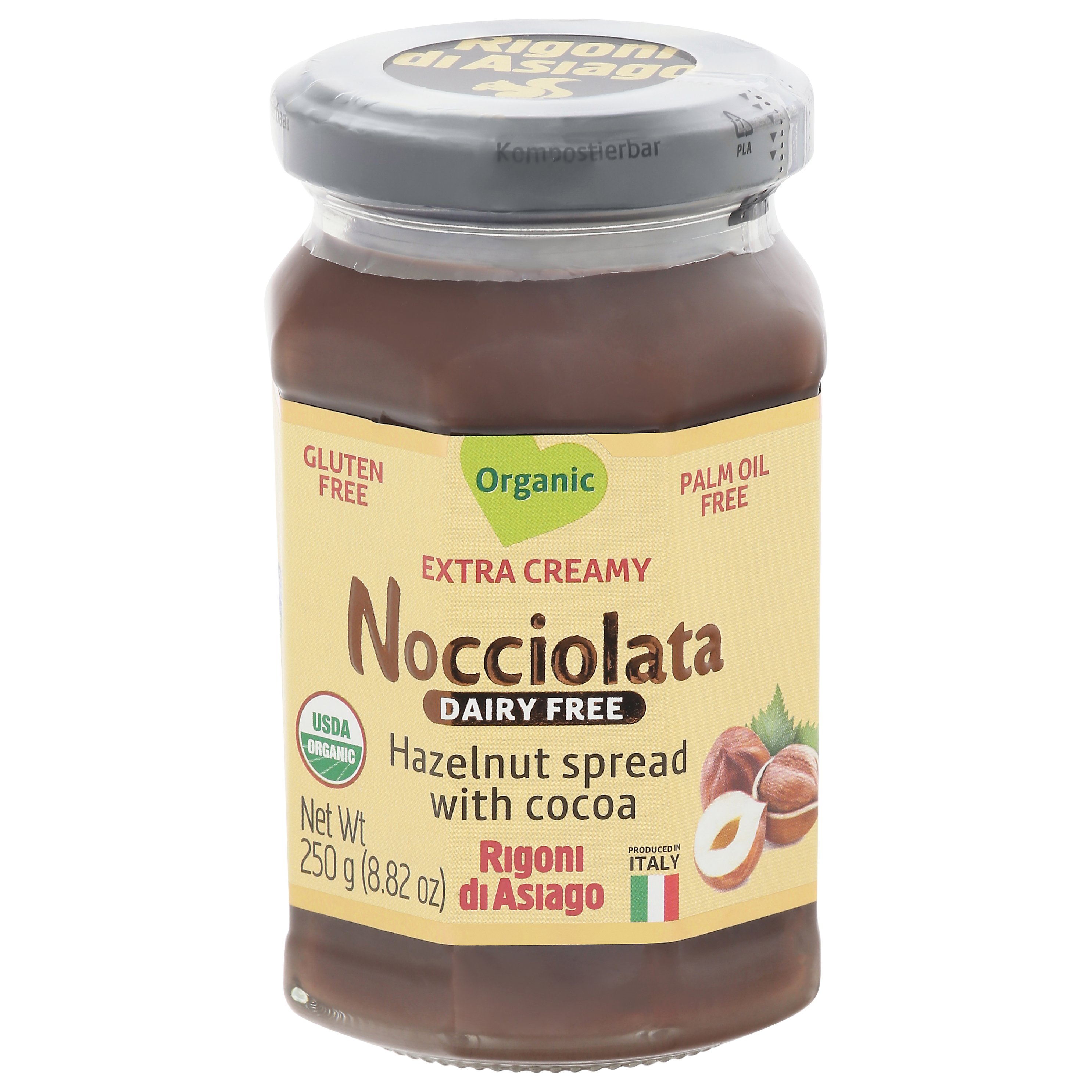 Nocciolata Dairy Free Organic Extra Creamy Hazelnut Spread with Cocoa