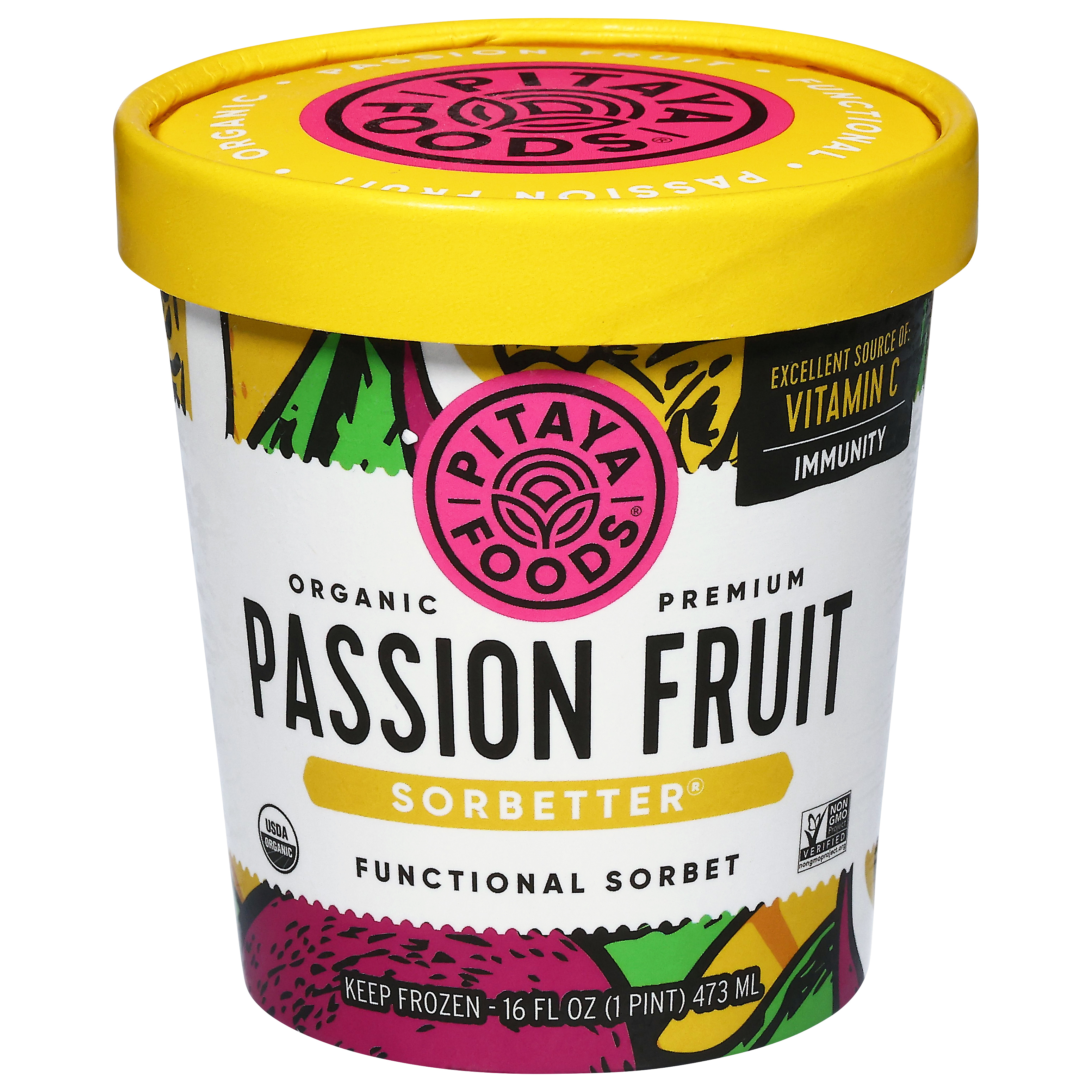 Pitaya Foods Organic Premium Sorbetter Passion Fruit Sorbet