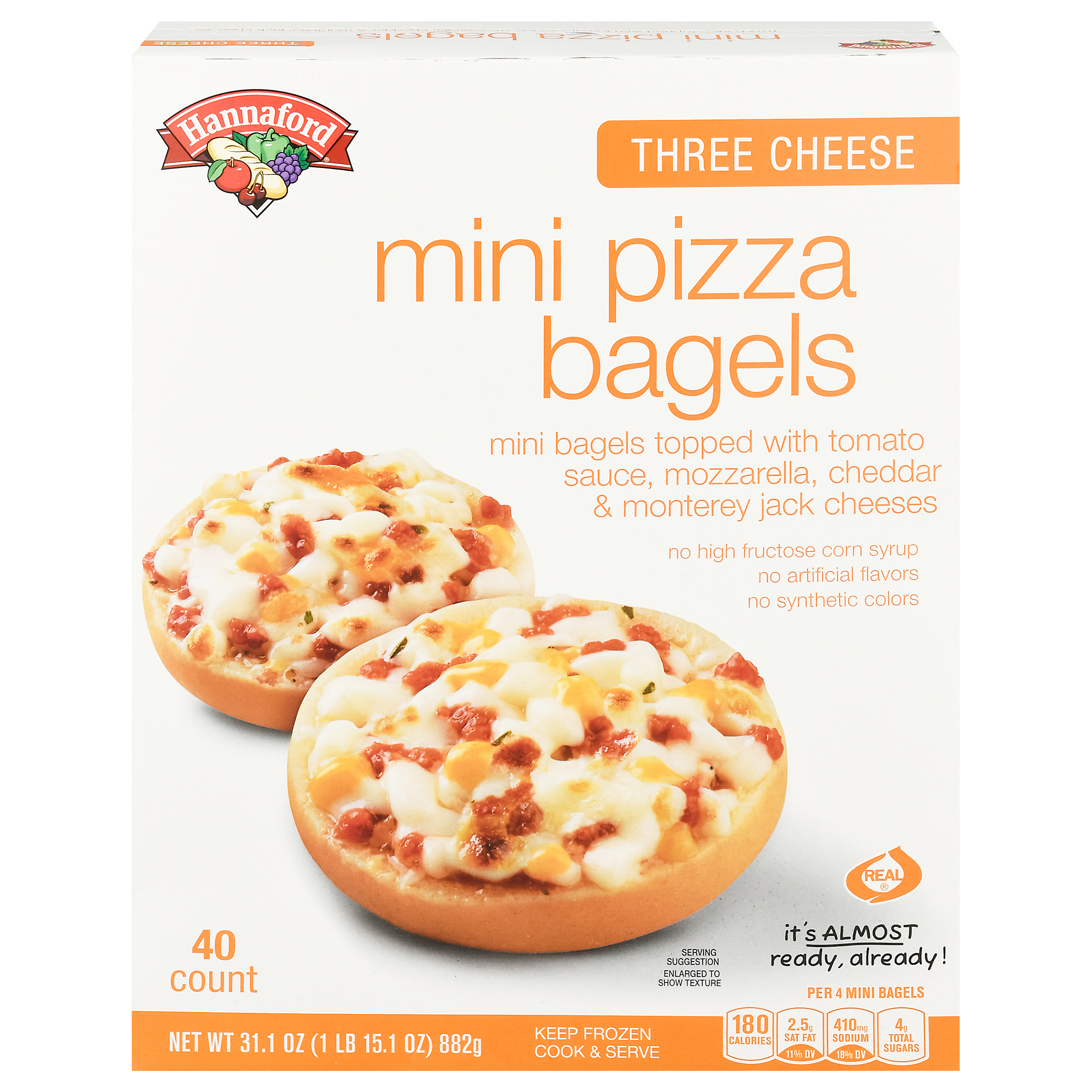 Hannaford Three Cheese Mini Pizza Bagels 40 Ea 