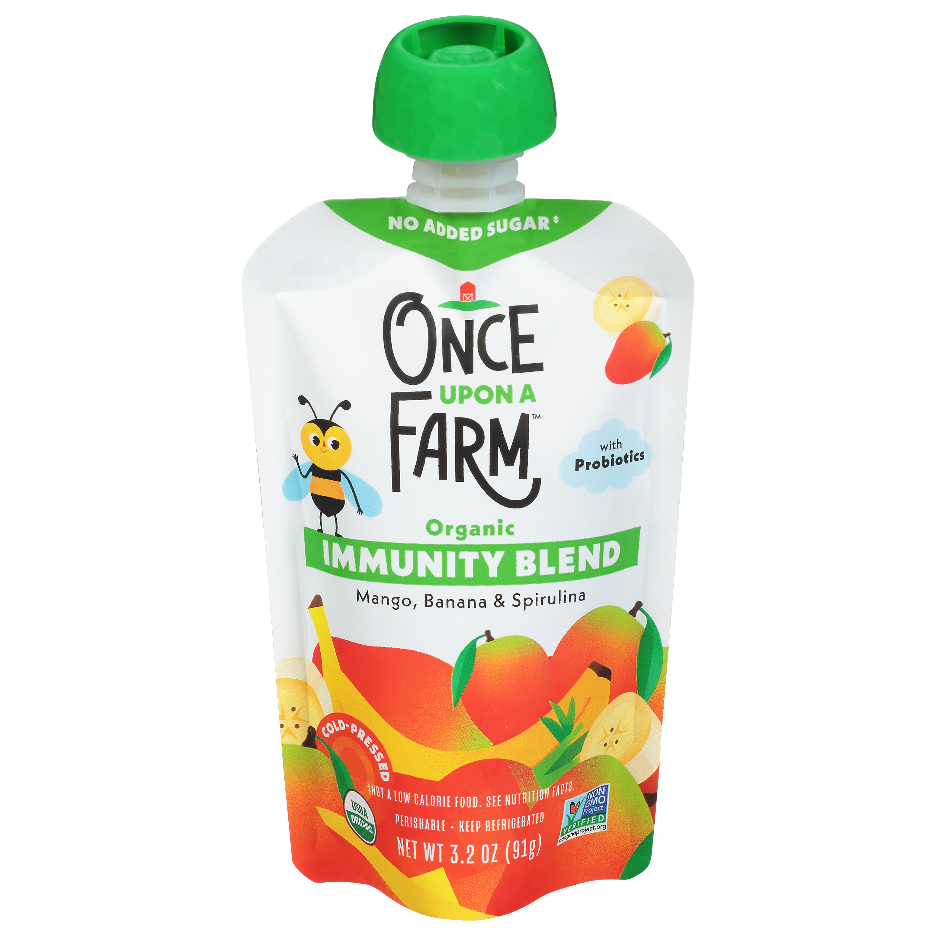 Once Upon a Farm Organic Mango Banana & Spirulina Immunity Blend