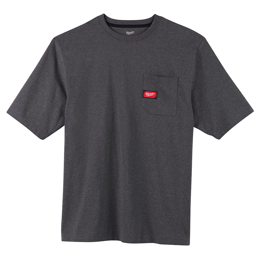 Heavy Duty Pocket T-Shirt - Short Sleeve - Gray 3X Image