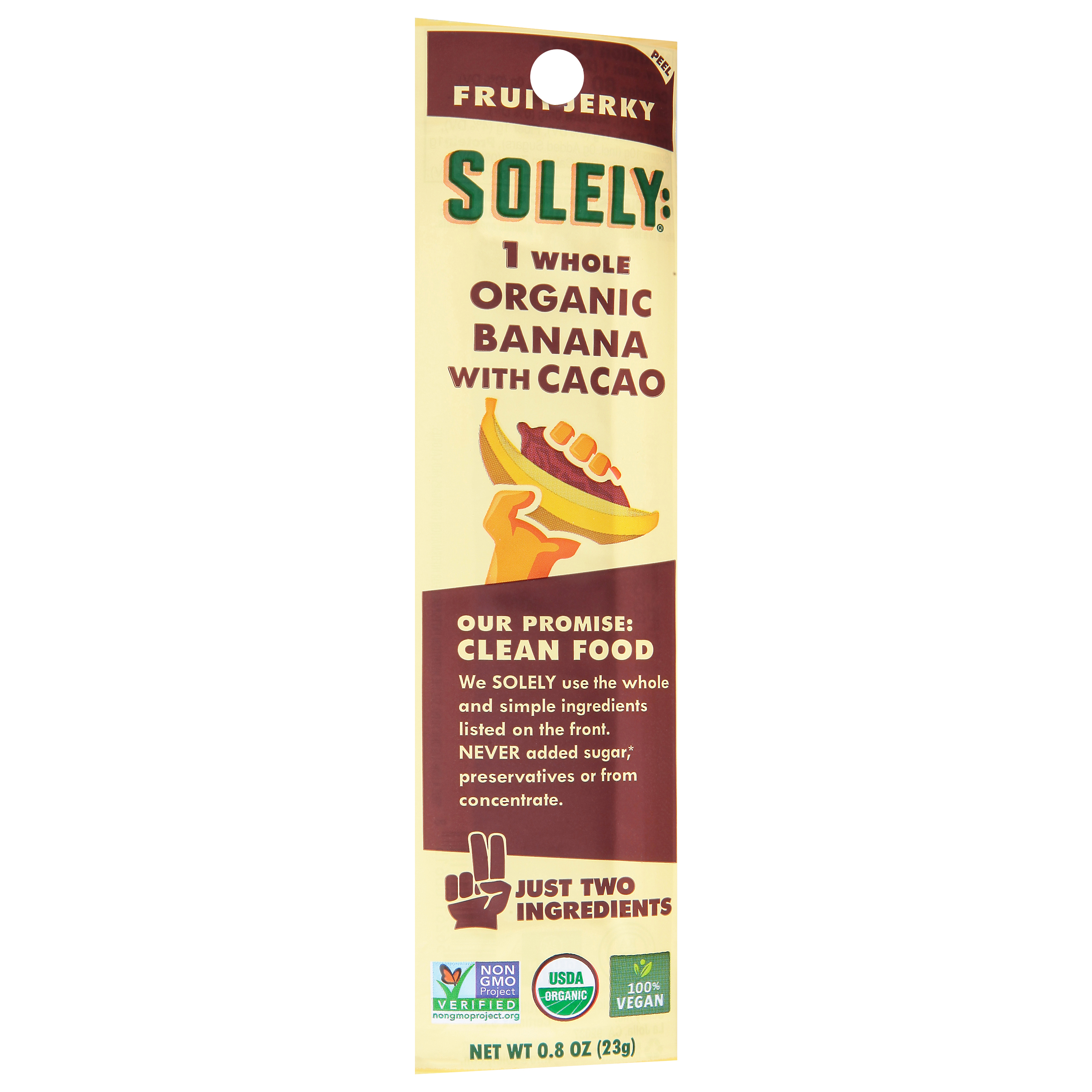 Solely Organic Banana with Cacao Fruit Jerky