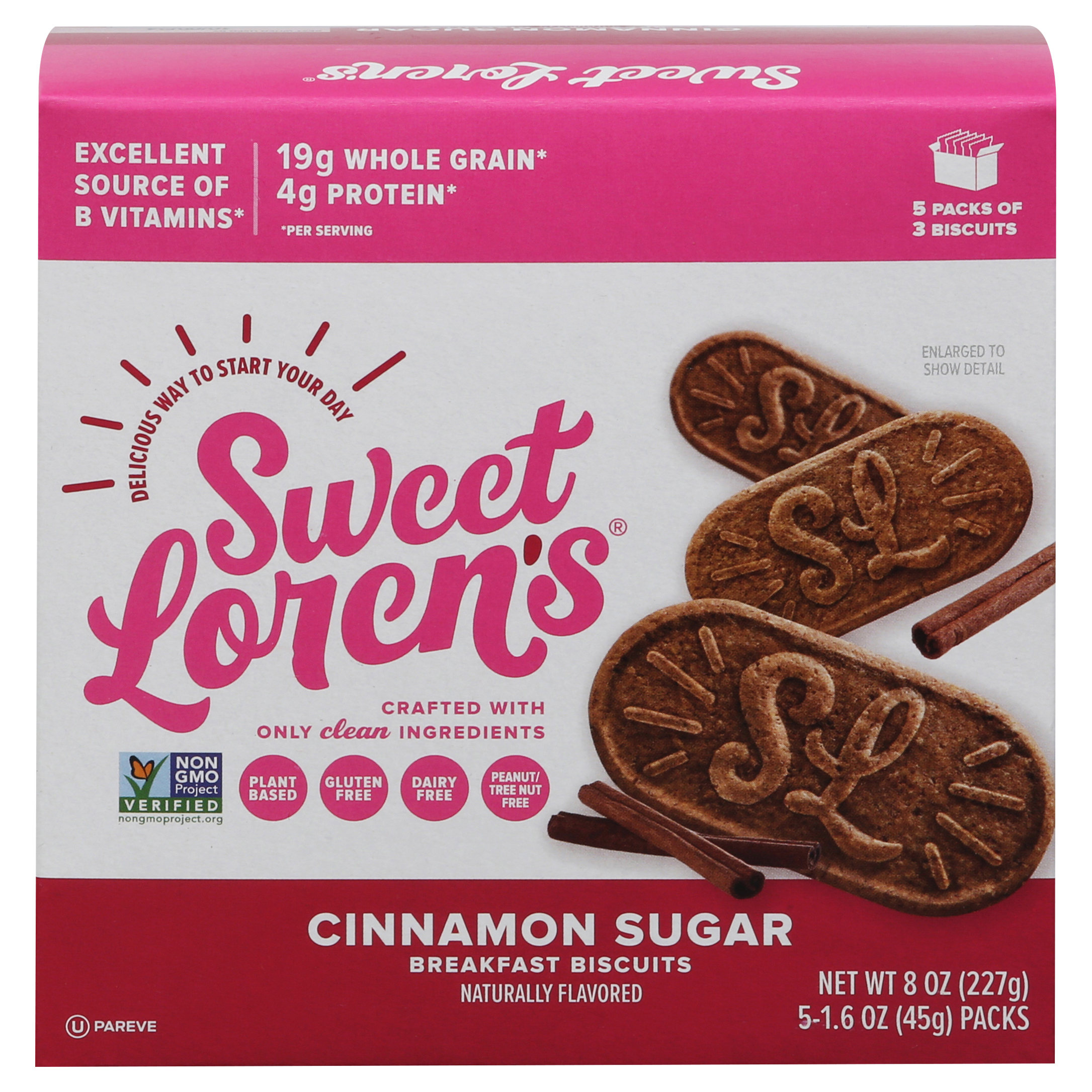 Sweet Loren's Cinnamon Sugar Breakfast Biscuits 5 - 1.6 oz Packs