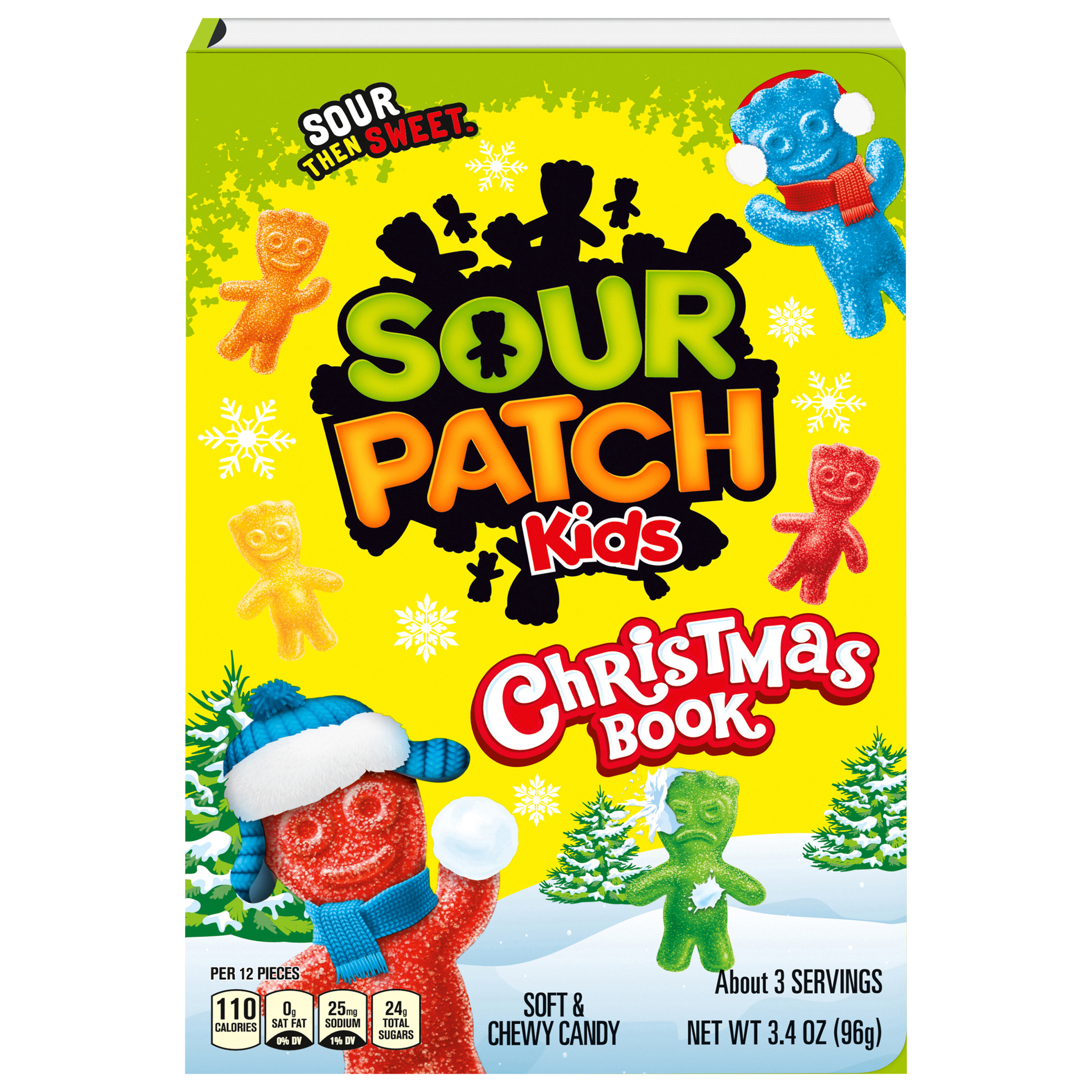 Sour Patch Kids Candy, Soft & Chewy, Christmas Book, 3.4 Ounce